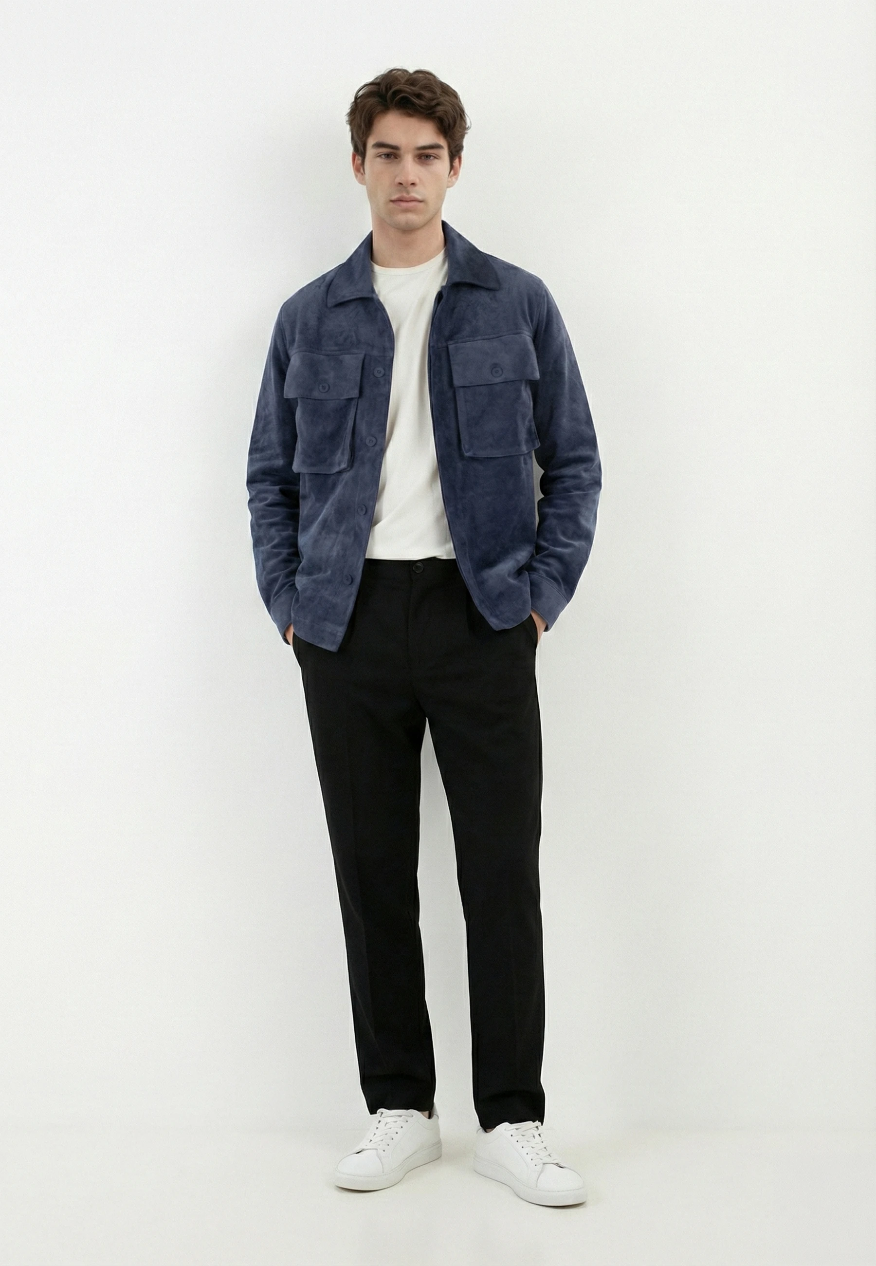 Nash vegan suede jacket - Blue