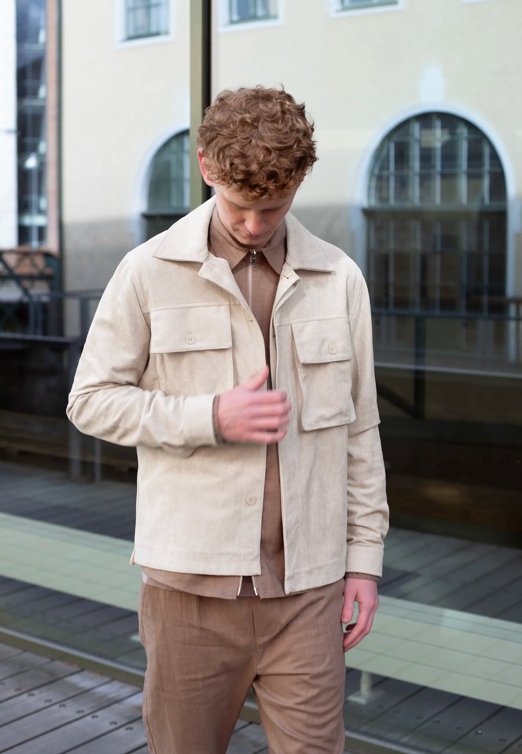 Nash vegan suede jacket - Beige
