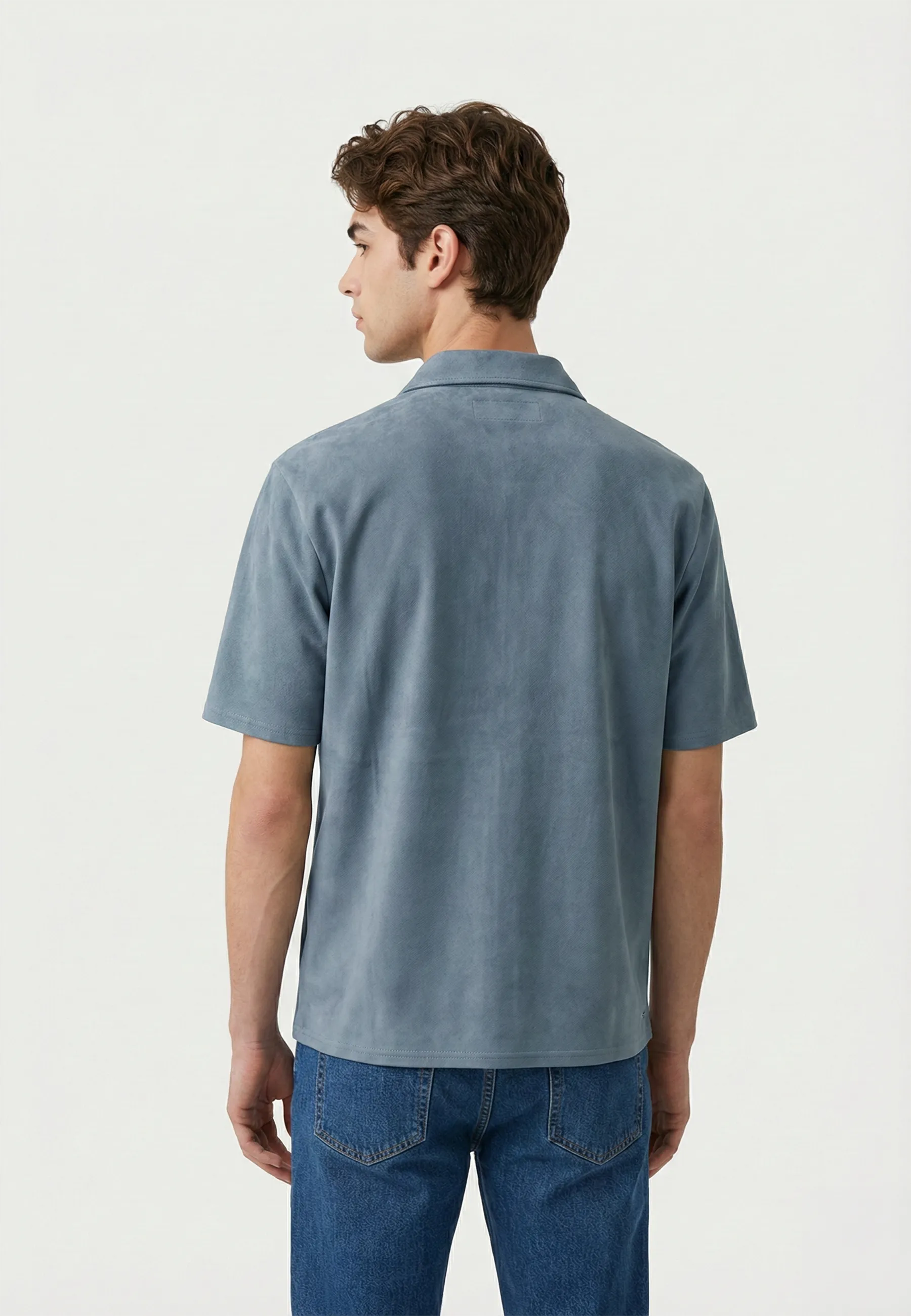 Nathan vegan suede shirt - Blue