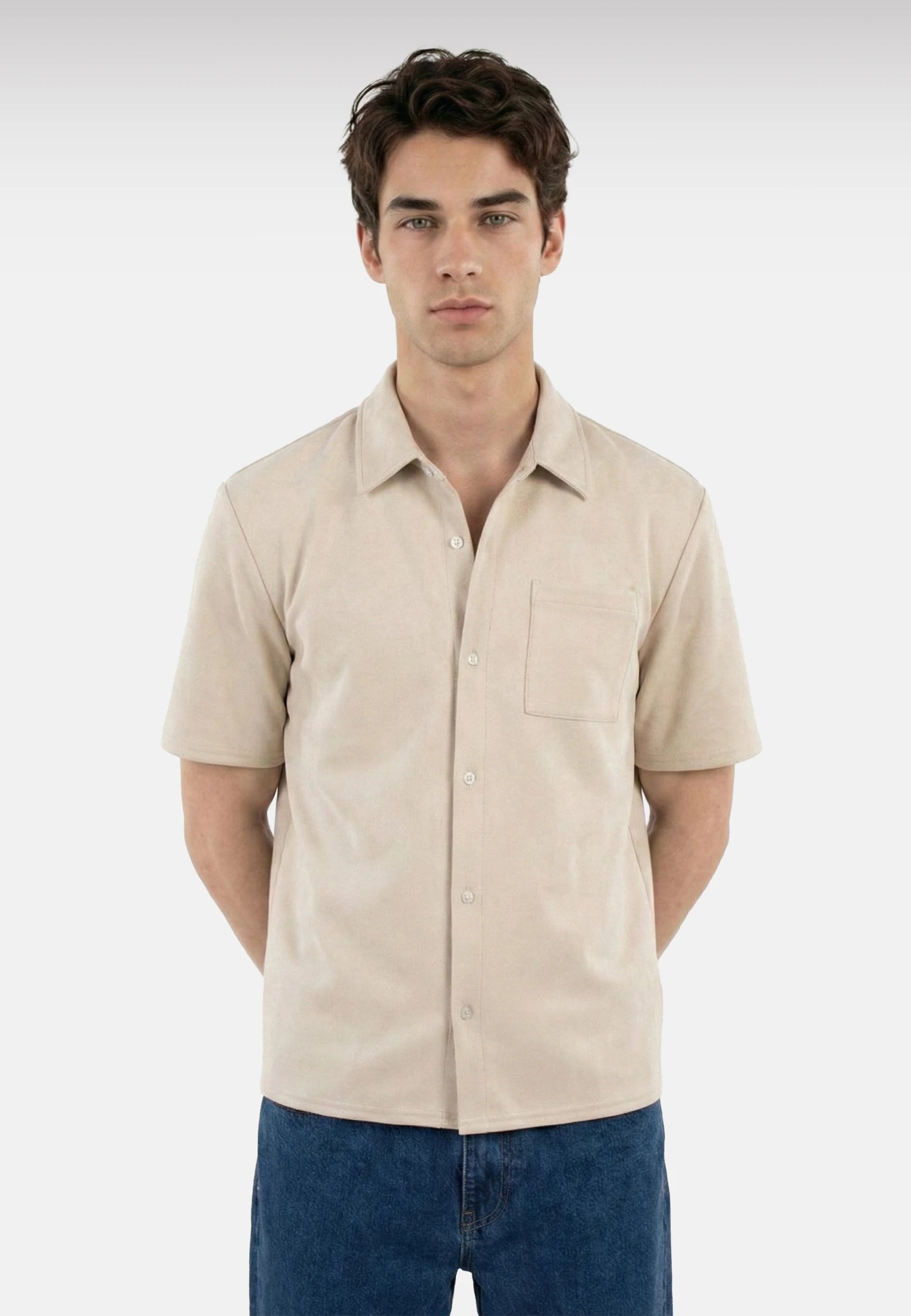 Nathan vegan suede shirt - Beige