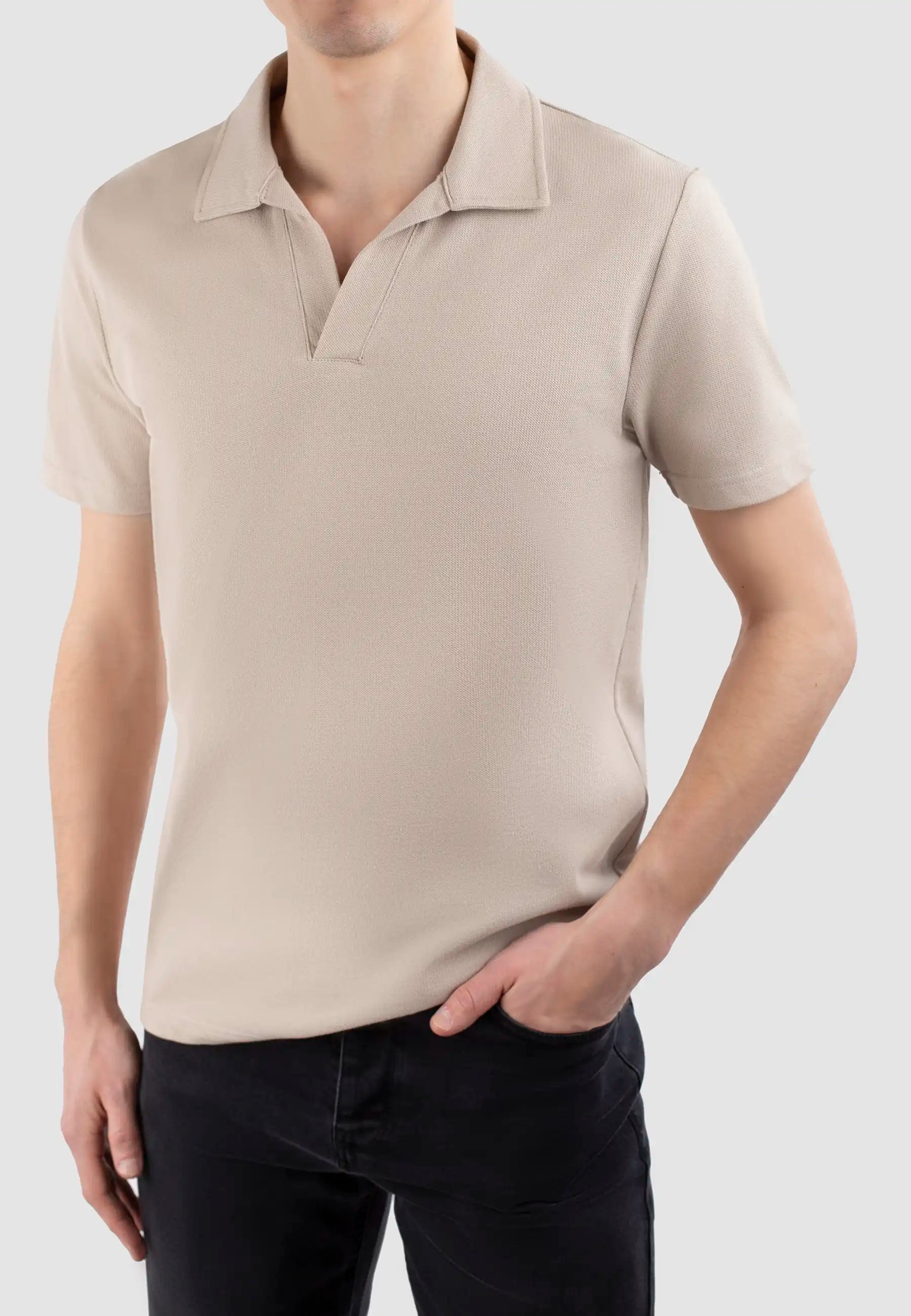 Nelson Polo Pique Shirt - Mojave Beige 4