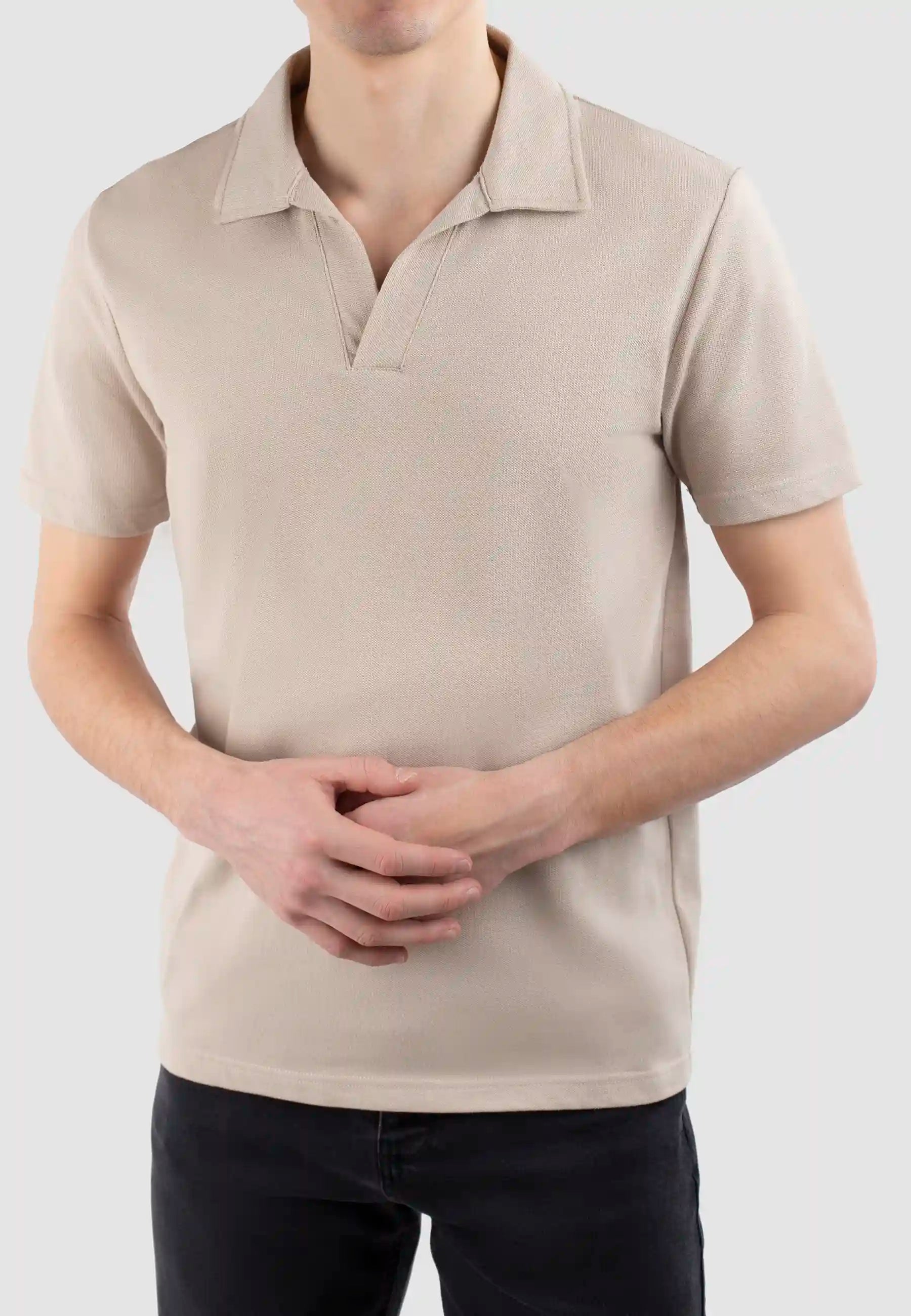 Nelson polo pique shirt Mojave beige1