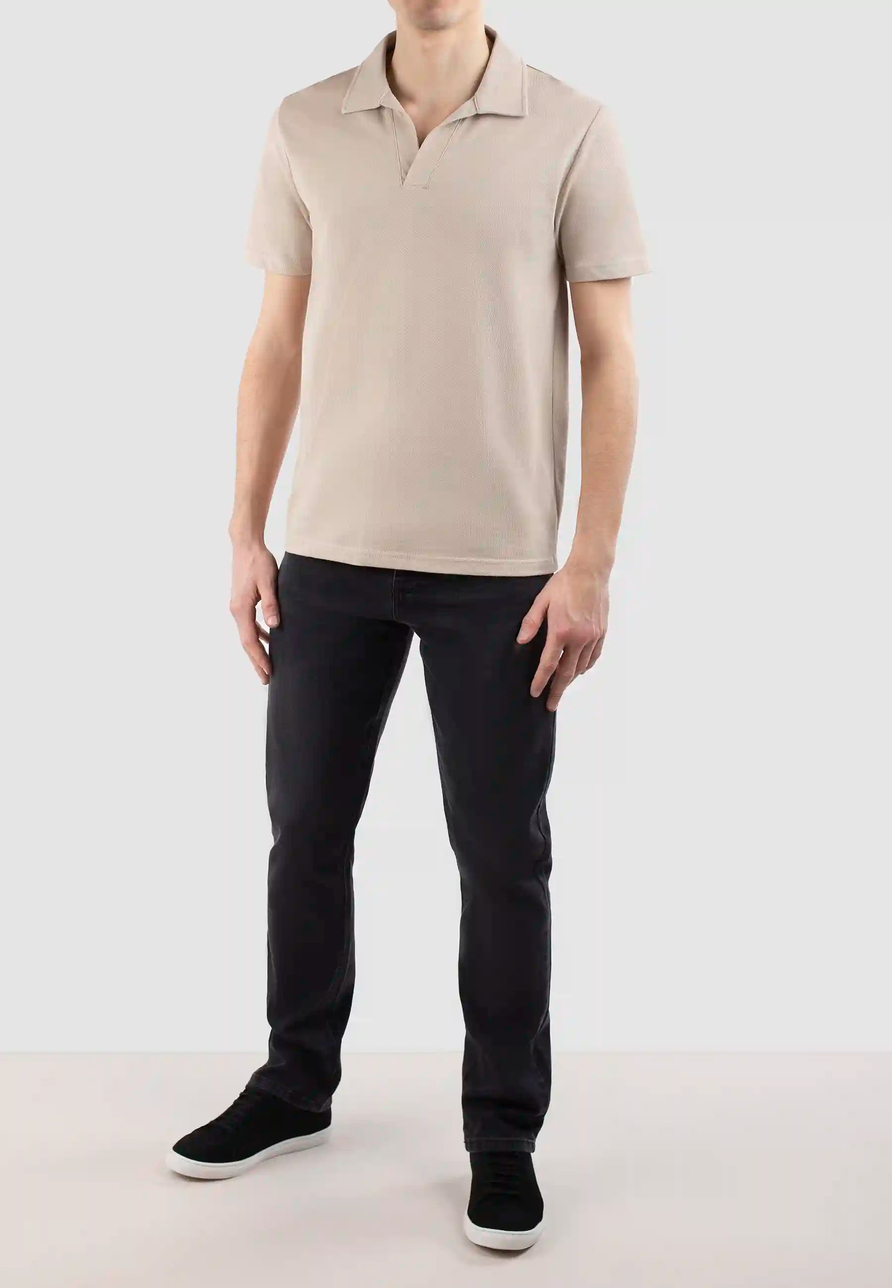 Nelson Polo Pique Shirt - Mojave Beige 6