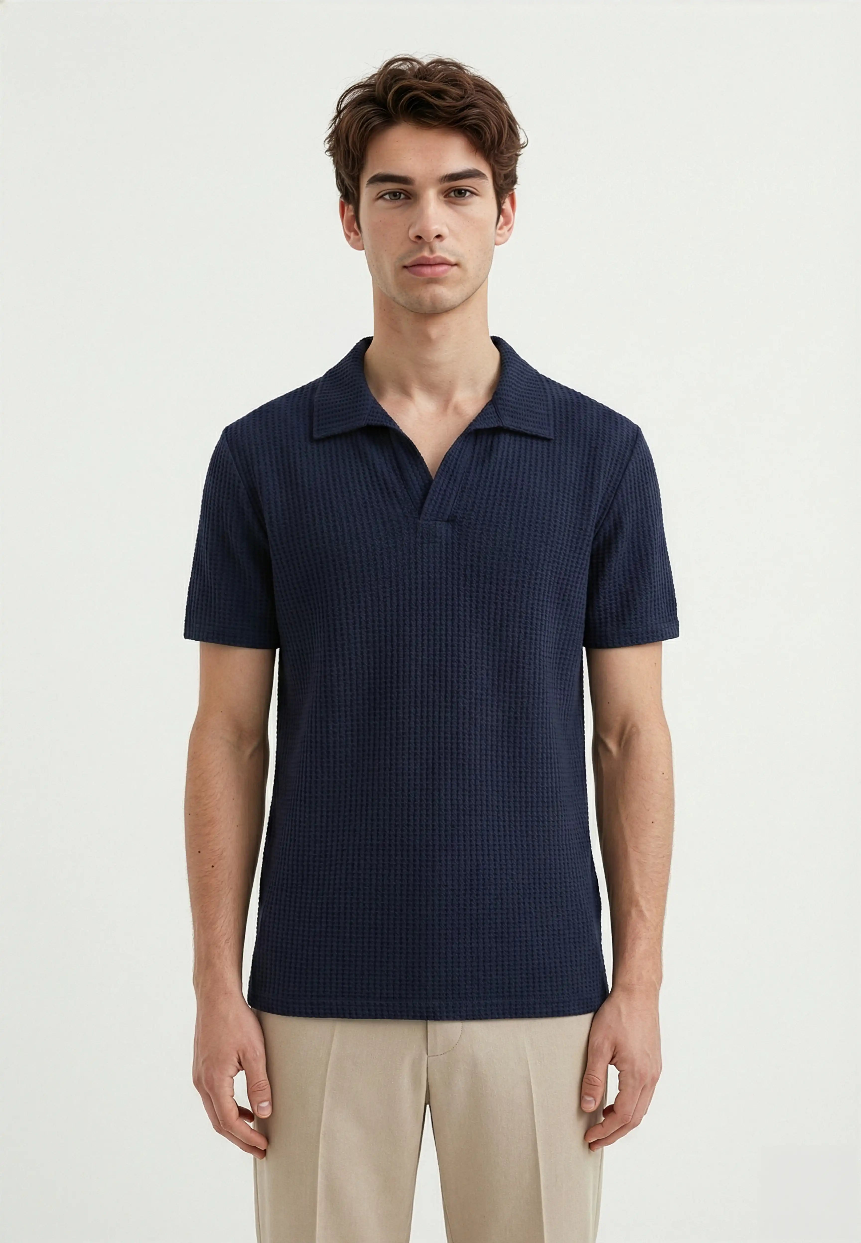 Nelson knitted polo - Blue