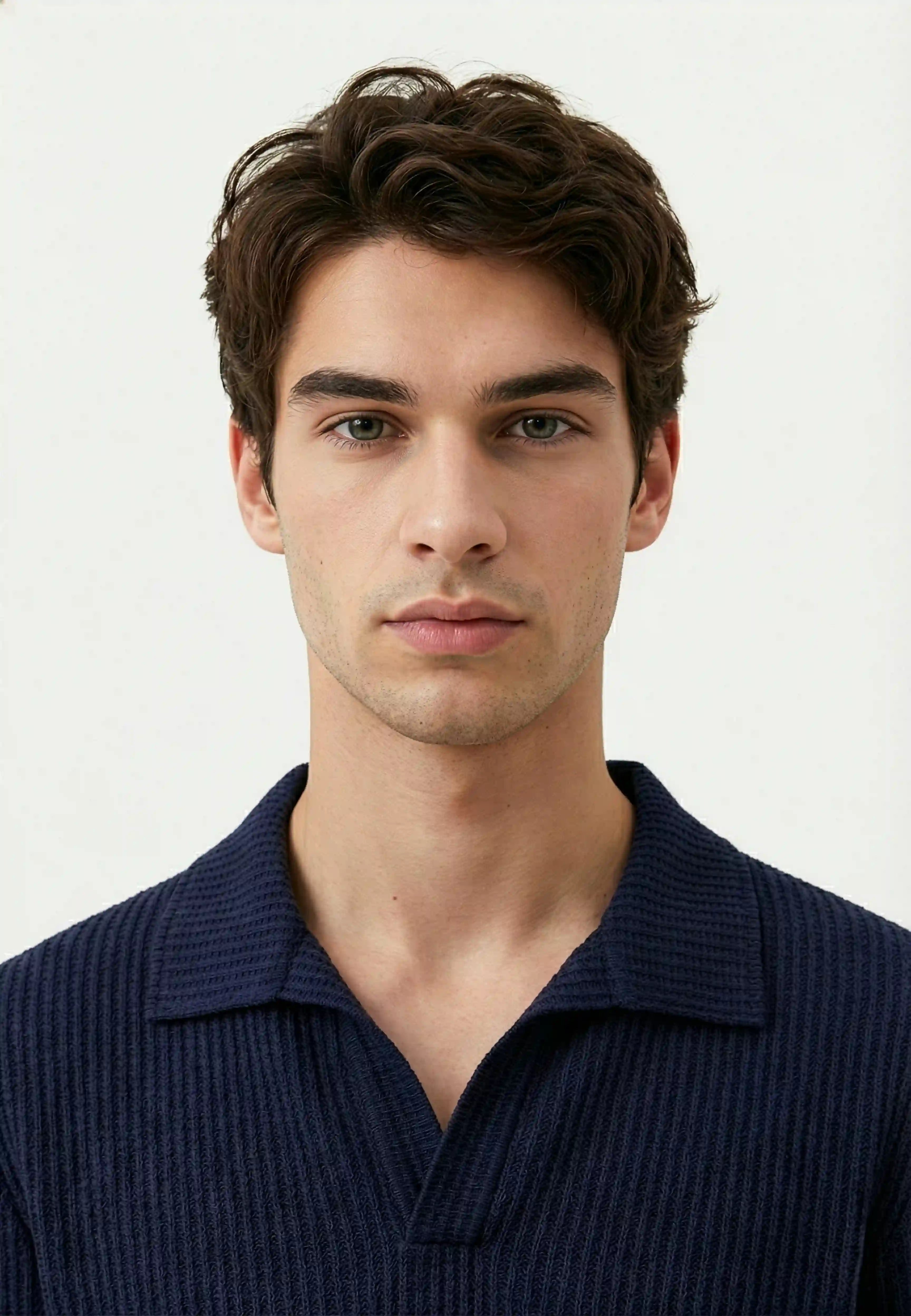 Nelson knitted polo - Blue