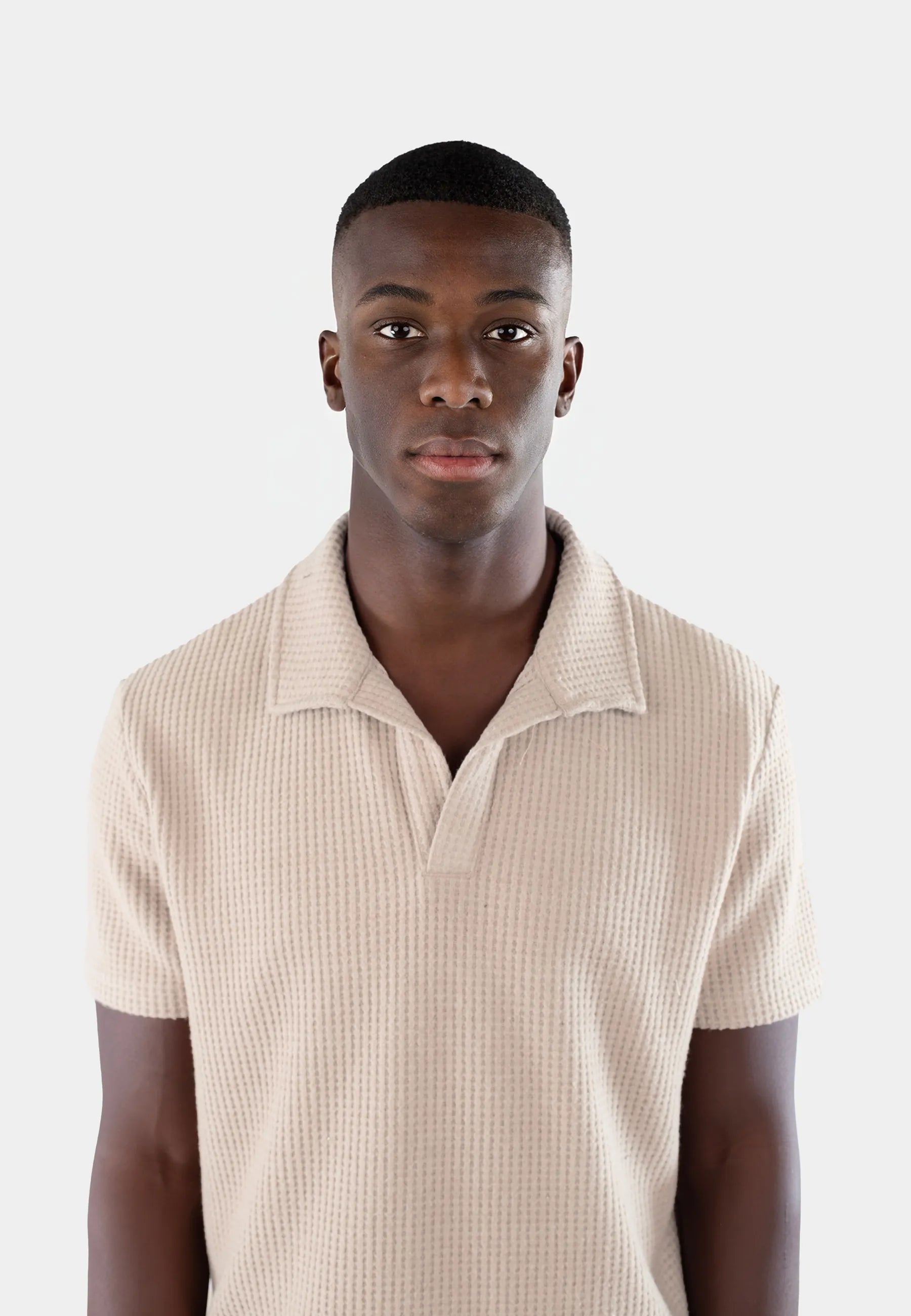 Nelson knitted polo shirt - Cappuccino