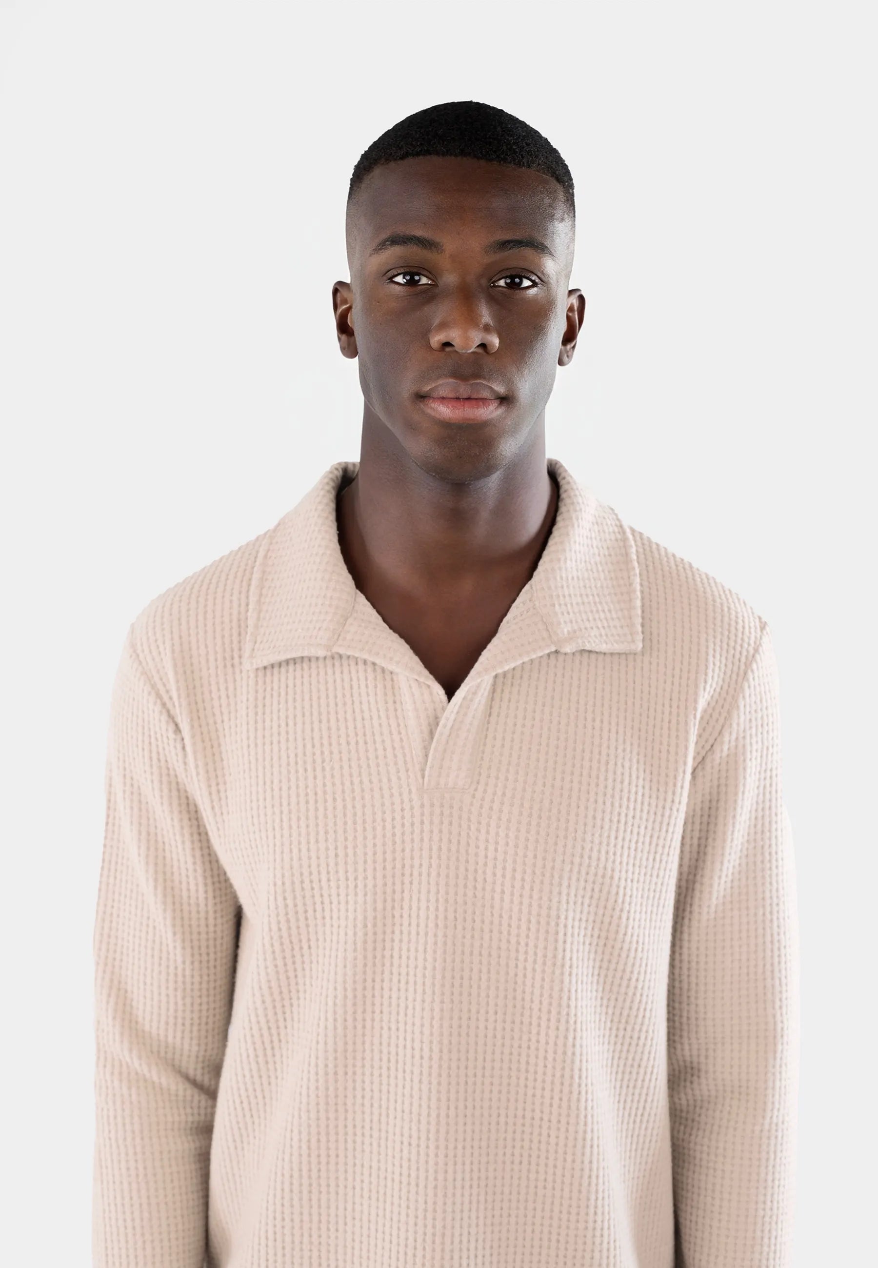 Nelson knitted long sleeve shirt - Cappuccino