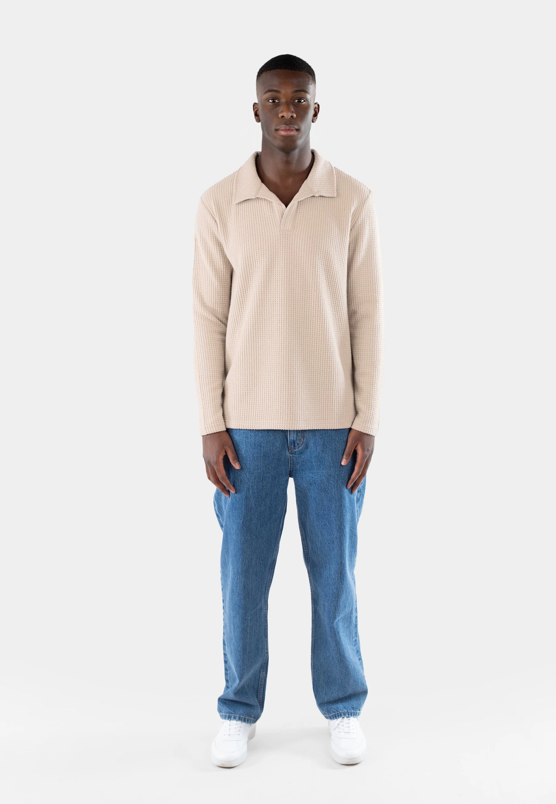 Nelson knitted long sleeve shirt - Cappuccino