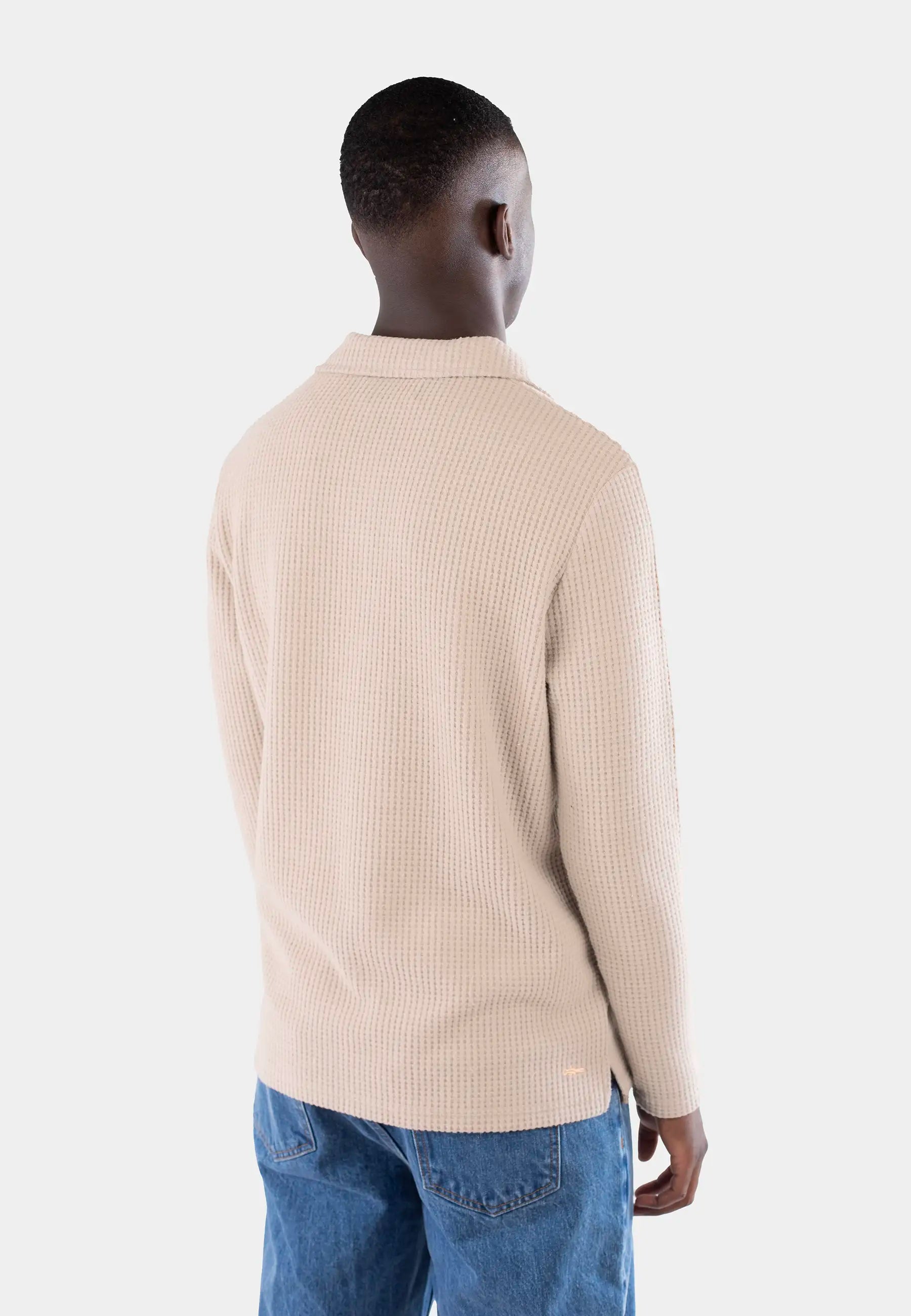 Nelson knitted long sleeve shirt - Cappuccino