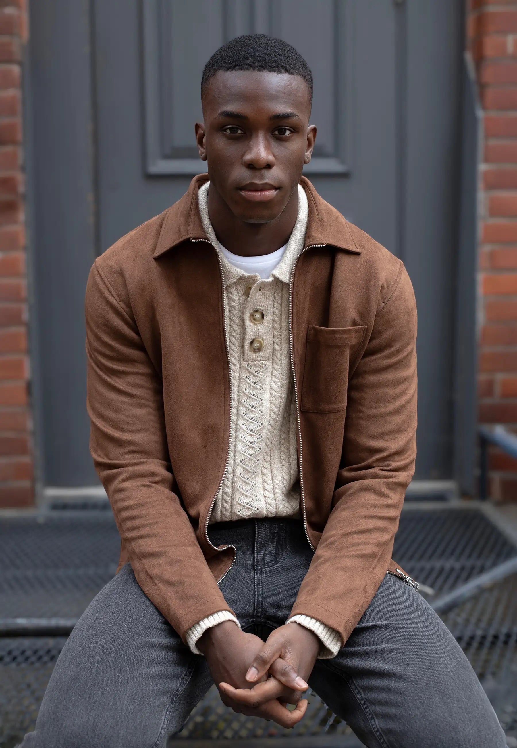Neo vegan suede overshirt 2.0 - Brown