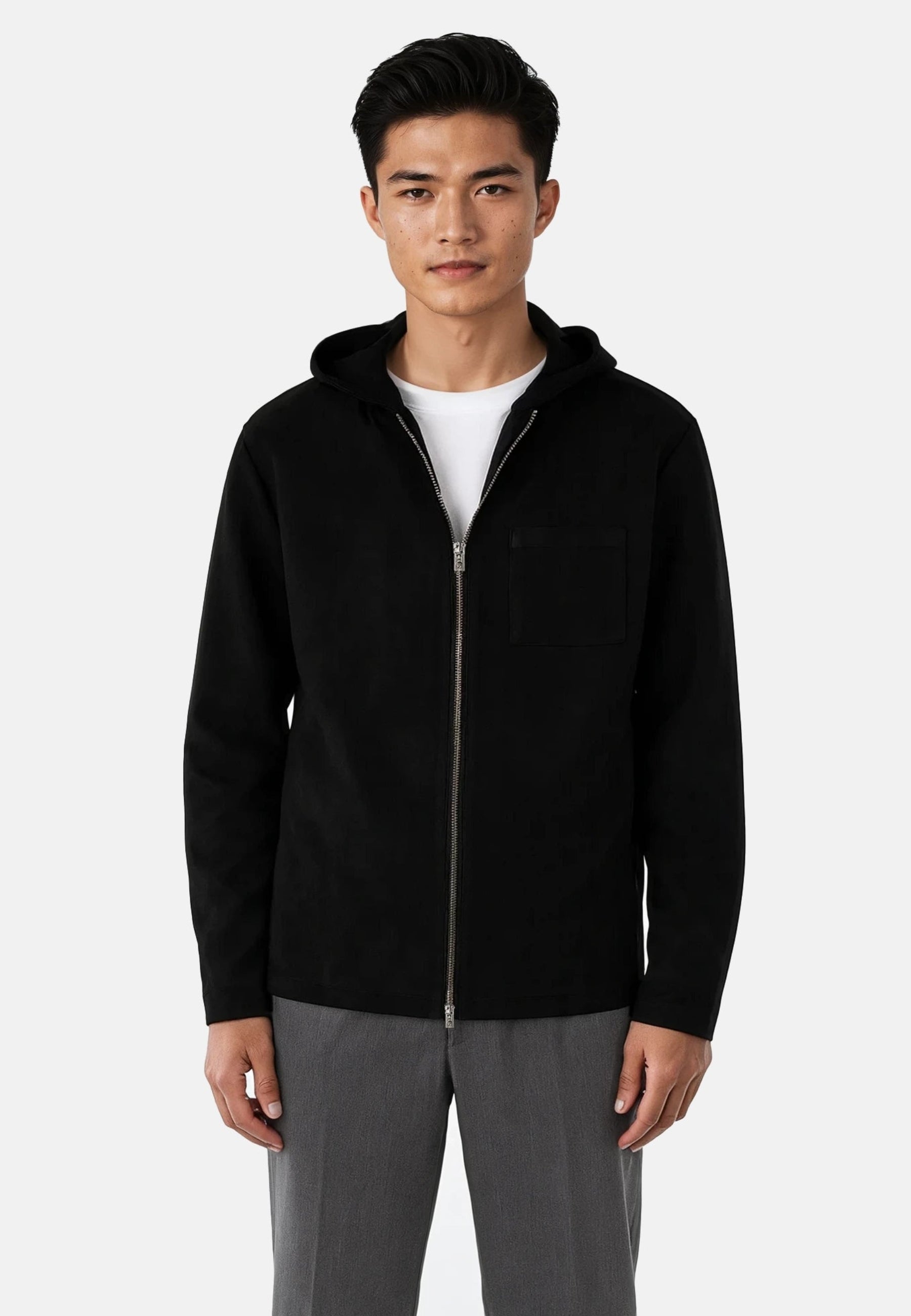 SEE SEE PACKABLE HOODIE【BLACK】 Nikolaj vegan zip hoodie - Black