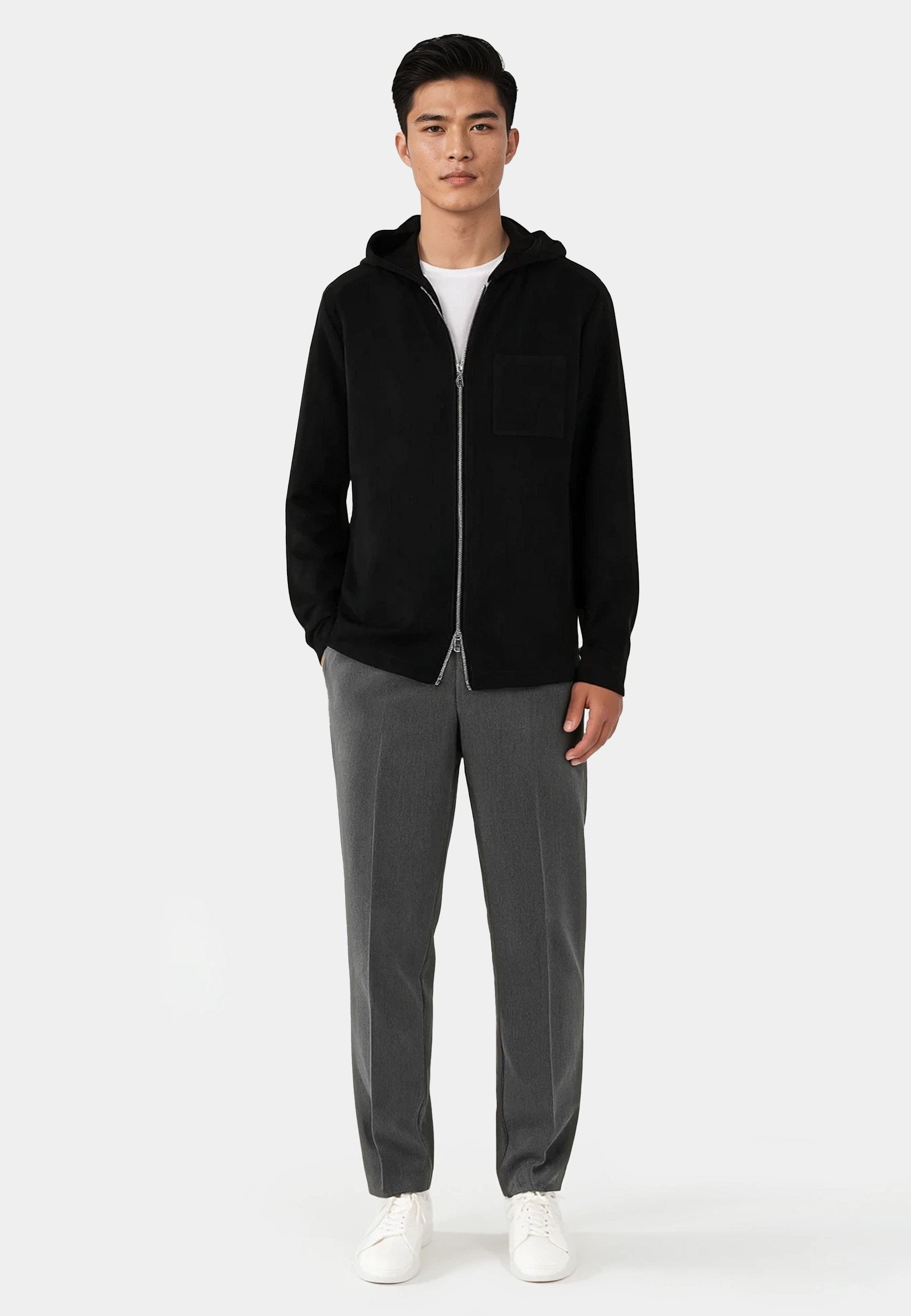 Nikolaj vegan zip hoodie - Black