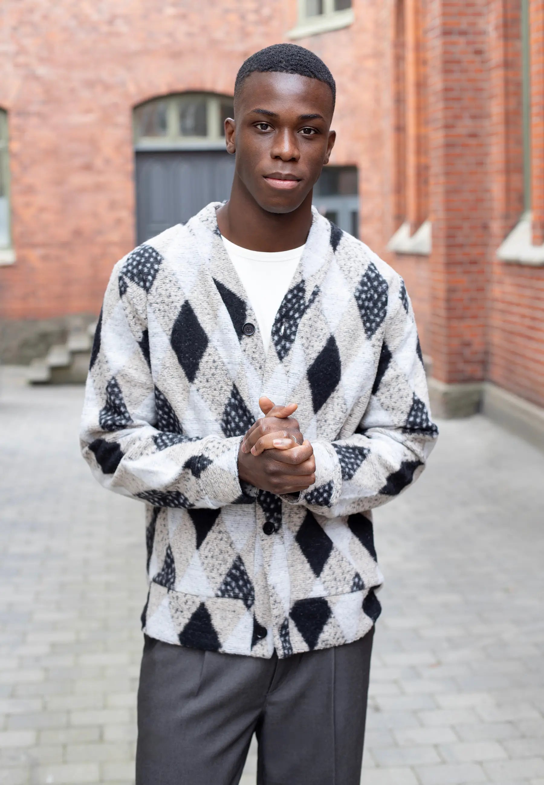 Parker knitted cardigan - Checked