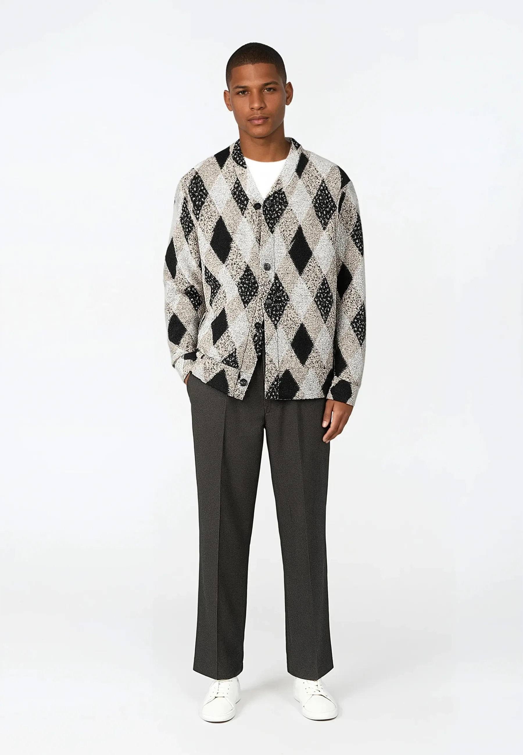 Parker knitted cardigan - Checked