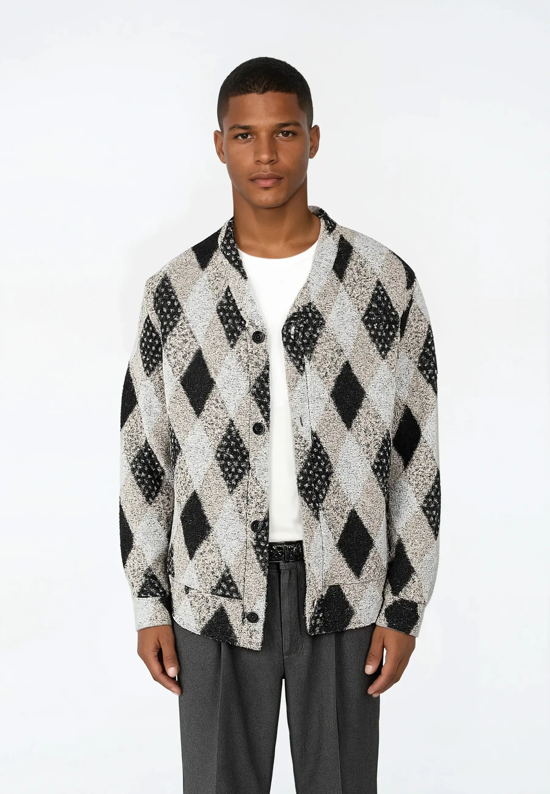 Parker knitted cardigan - Checked