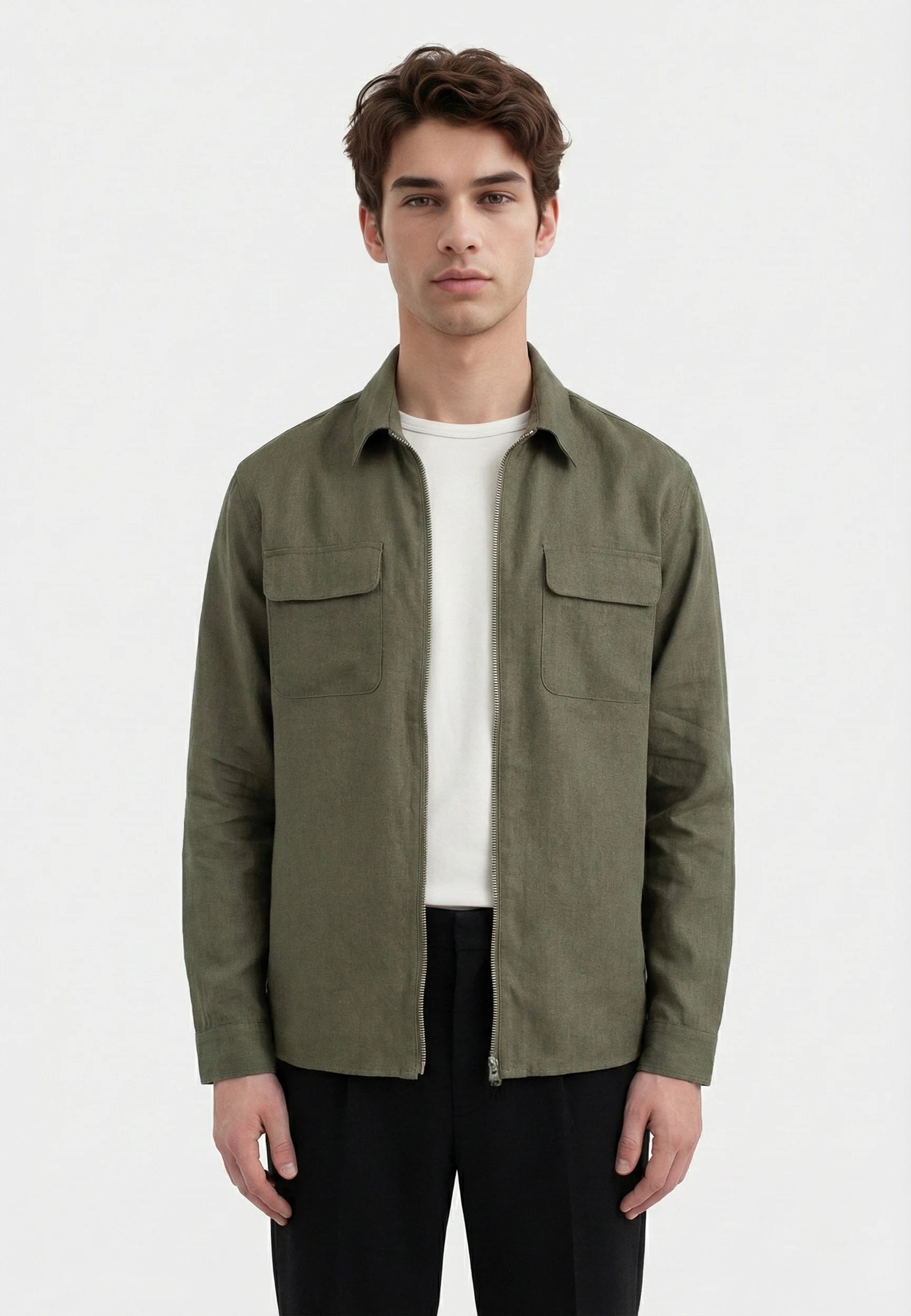 Quincy linneovershirt - Ljusgrön