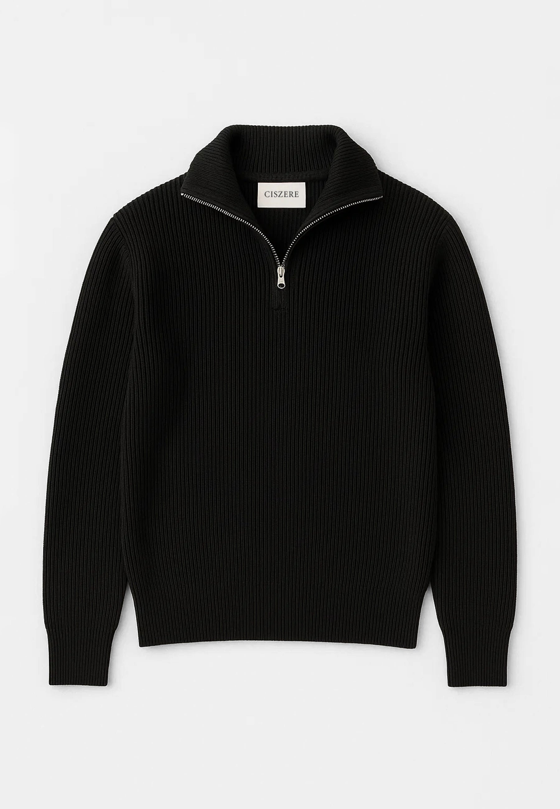 Reuben knitted half zip - Black