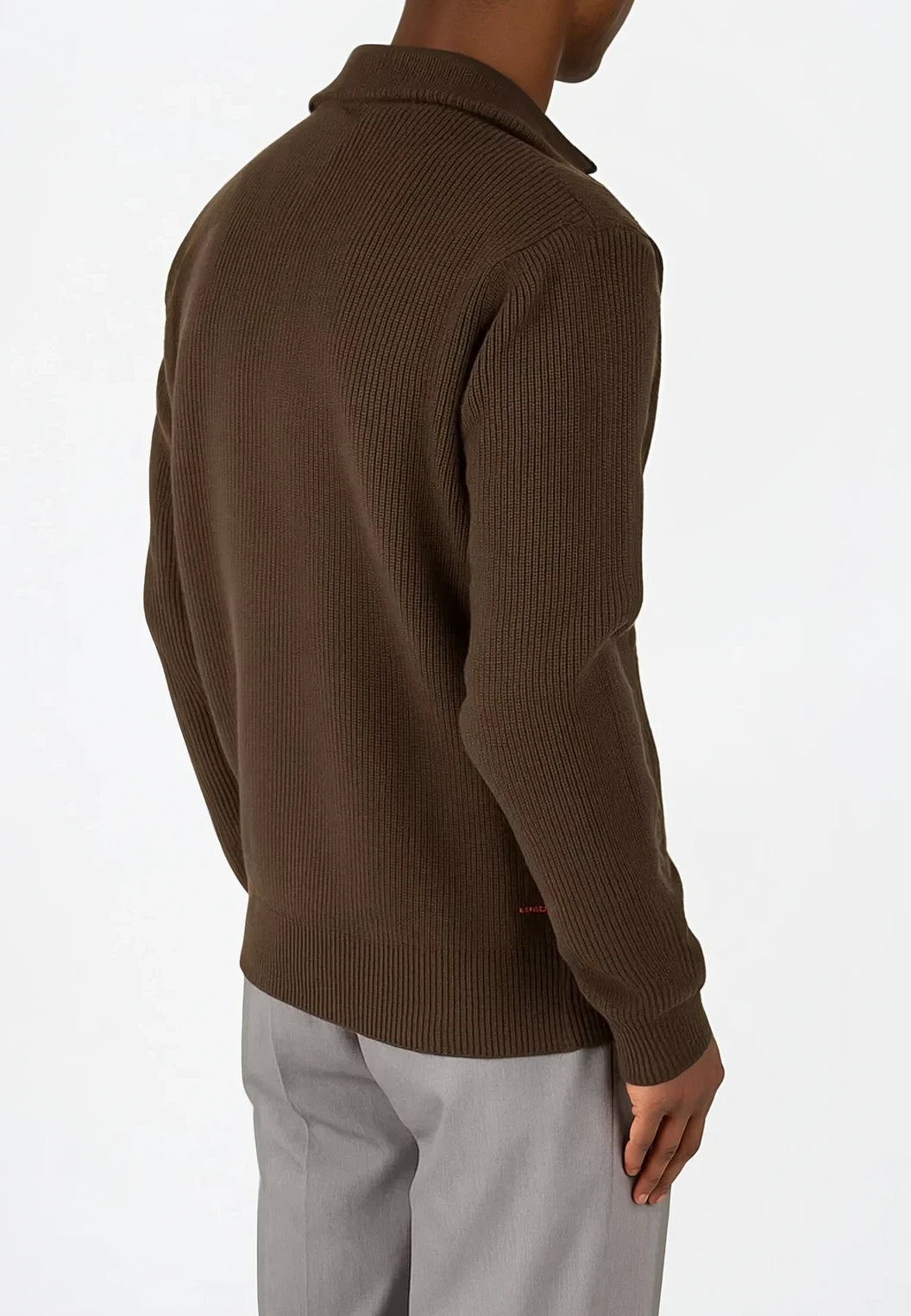 Reuben knitted half zip - Brown