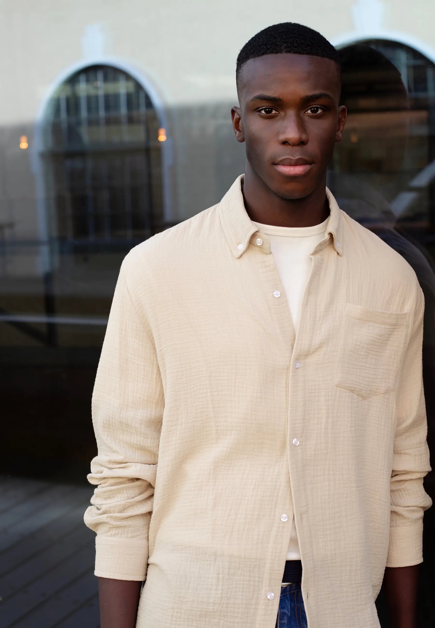 Theo gauze shirt - Beige