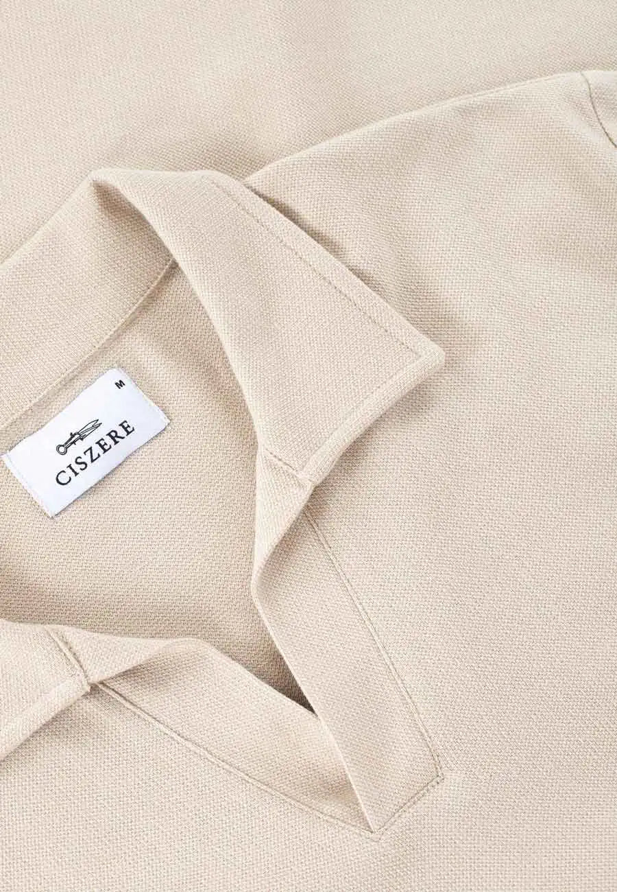 Nelson pique longsleeve - Mojave beige