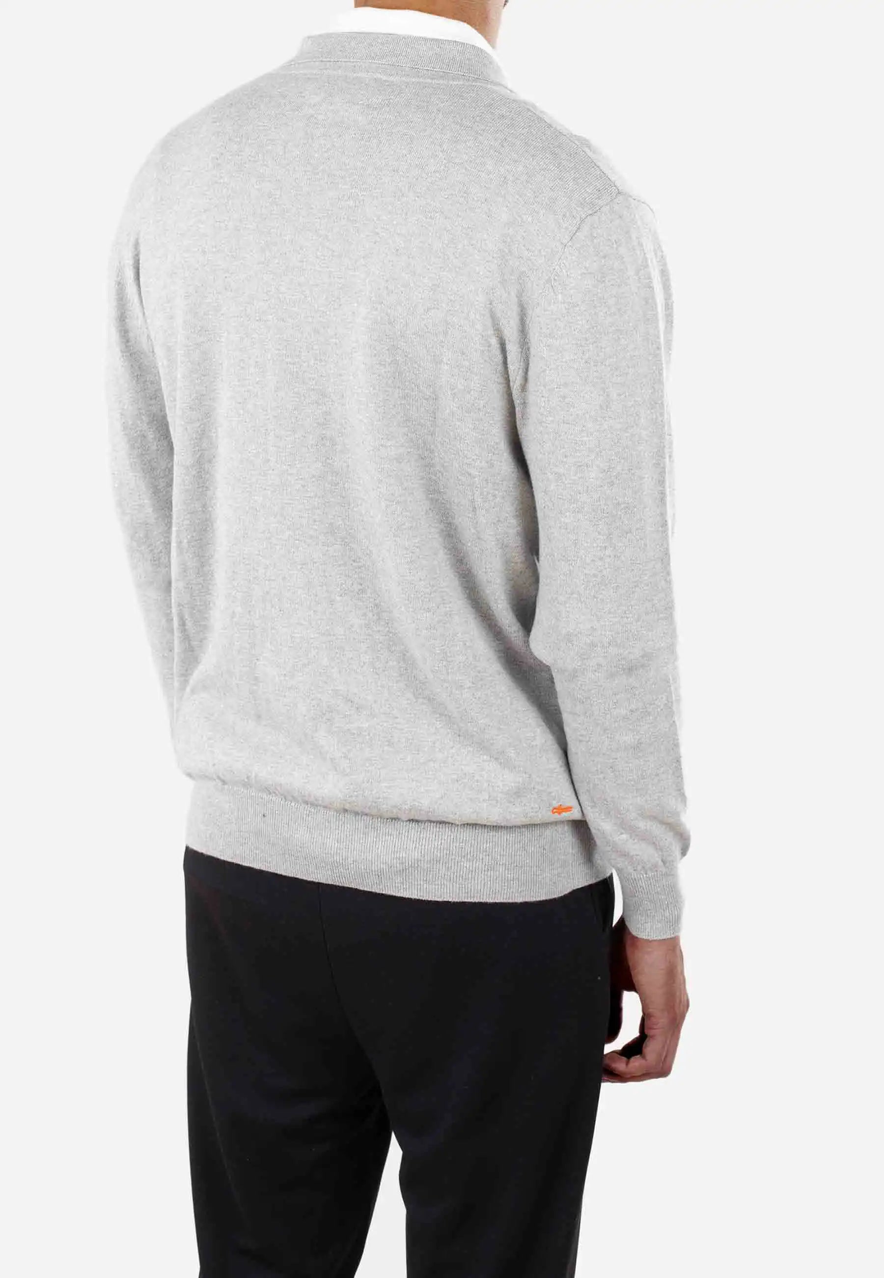 Lennox knitted full zip - Melange grey