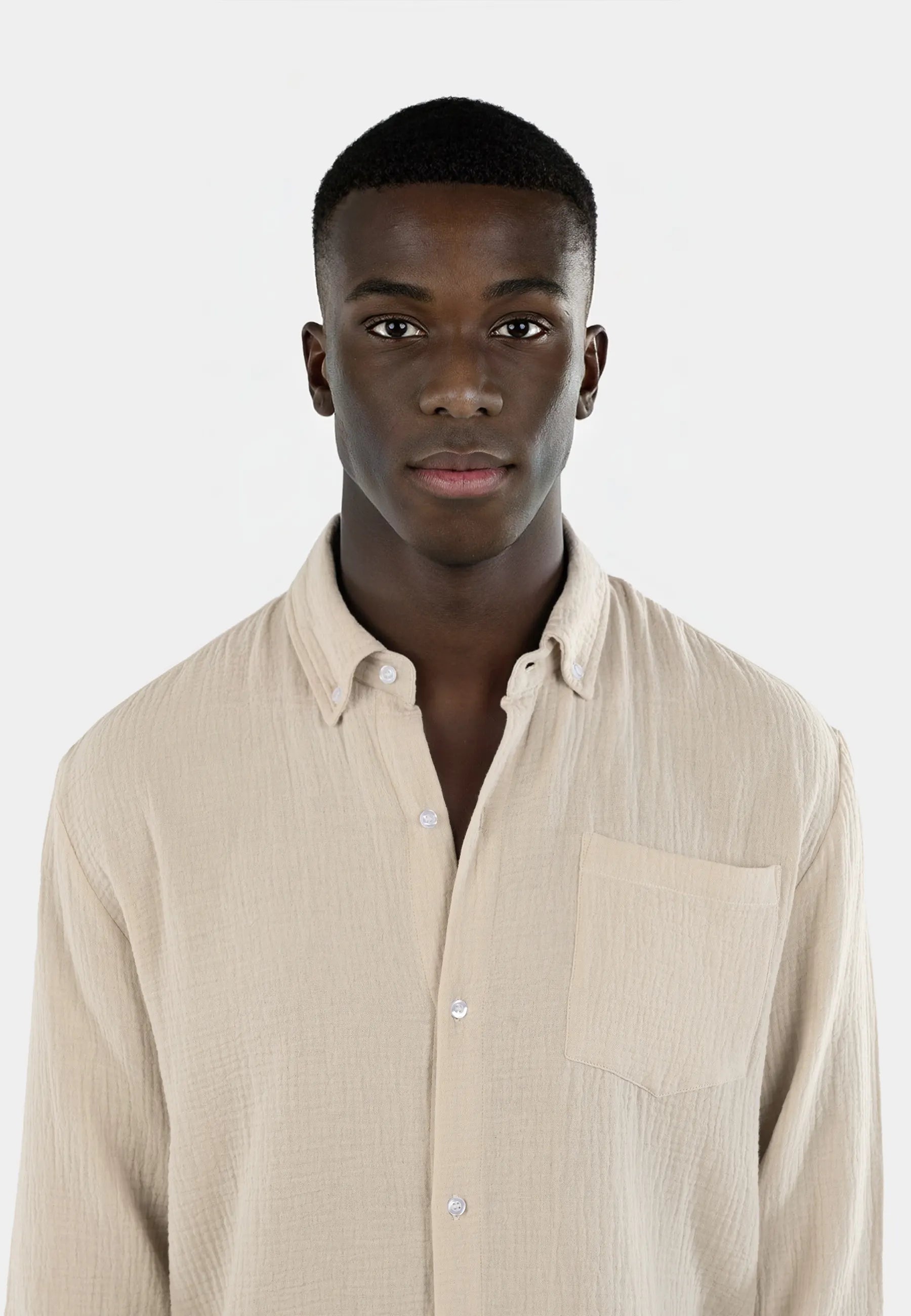 Gauze shirt set - Beige