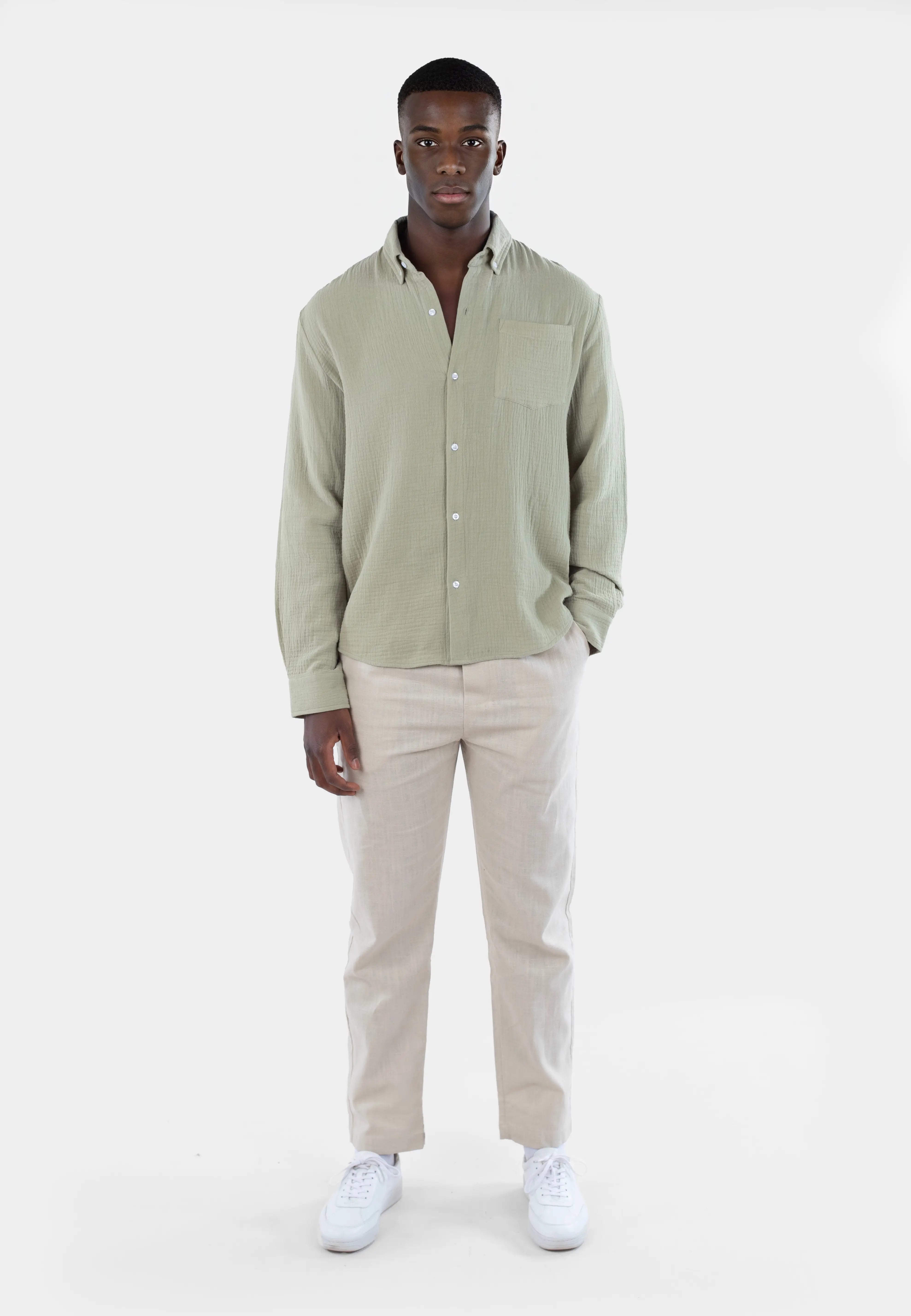 Theo gauze shirt - Green