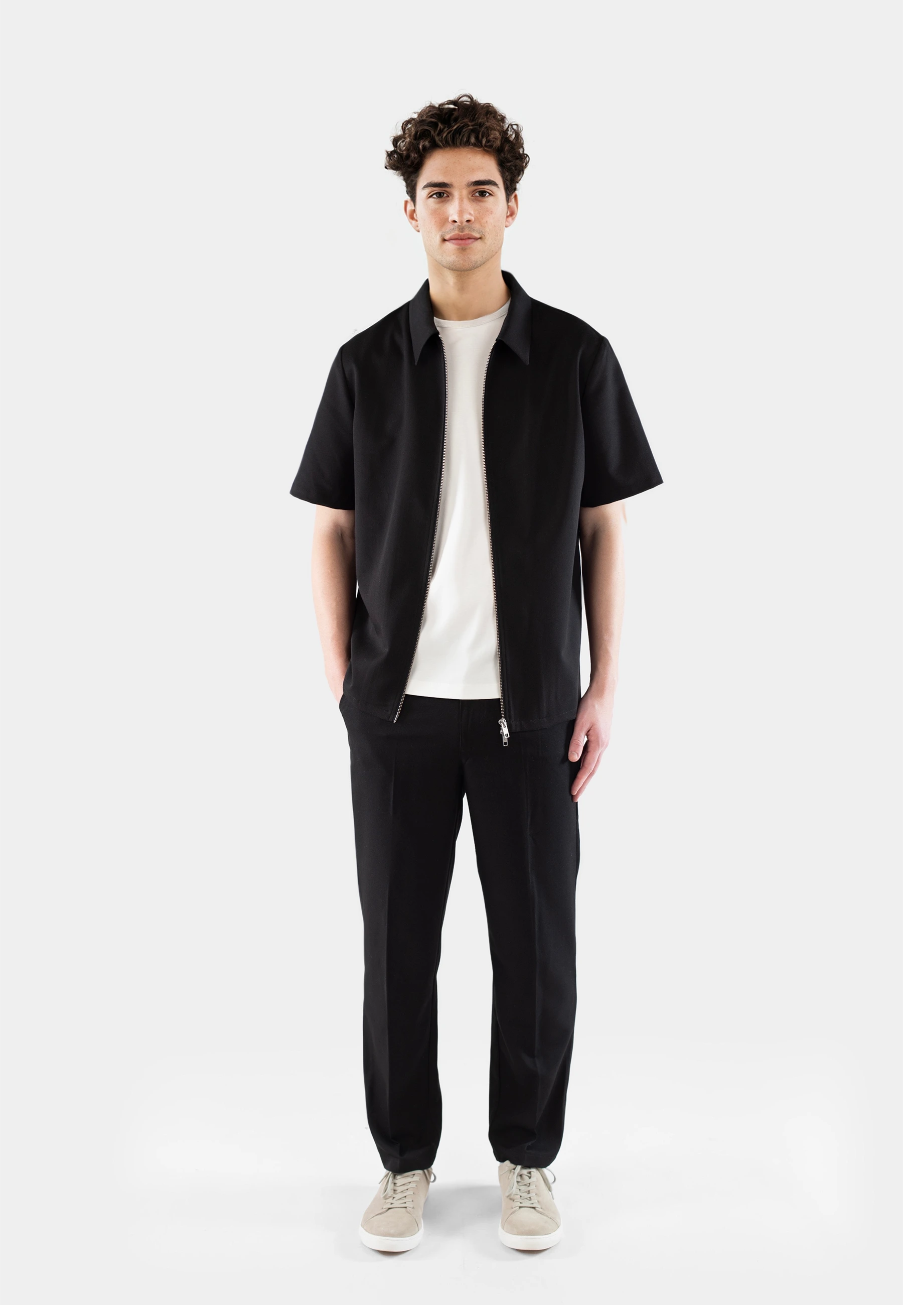 Short sleeve suit set - Black