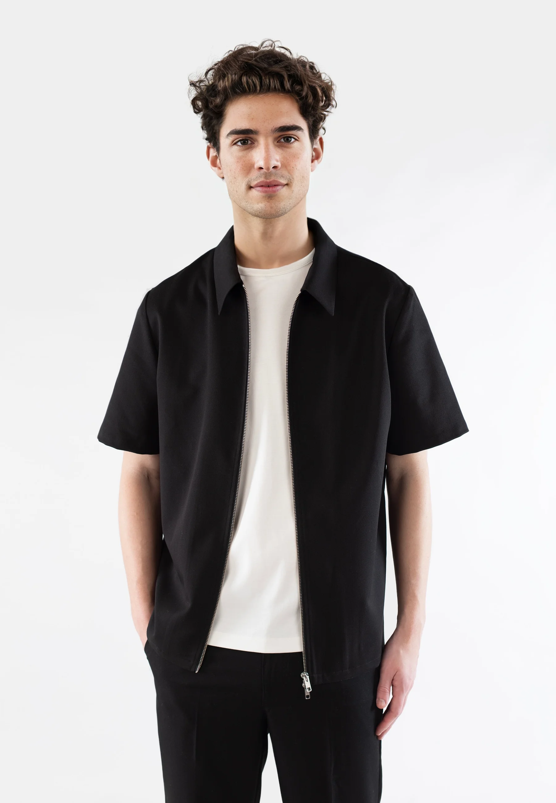 Short sleeve suit set - Black