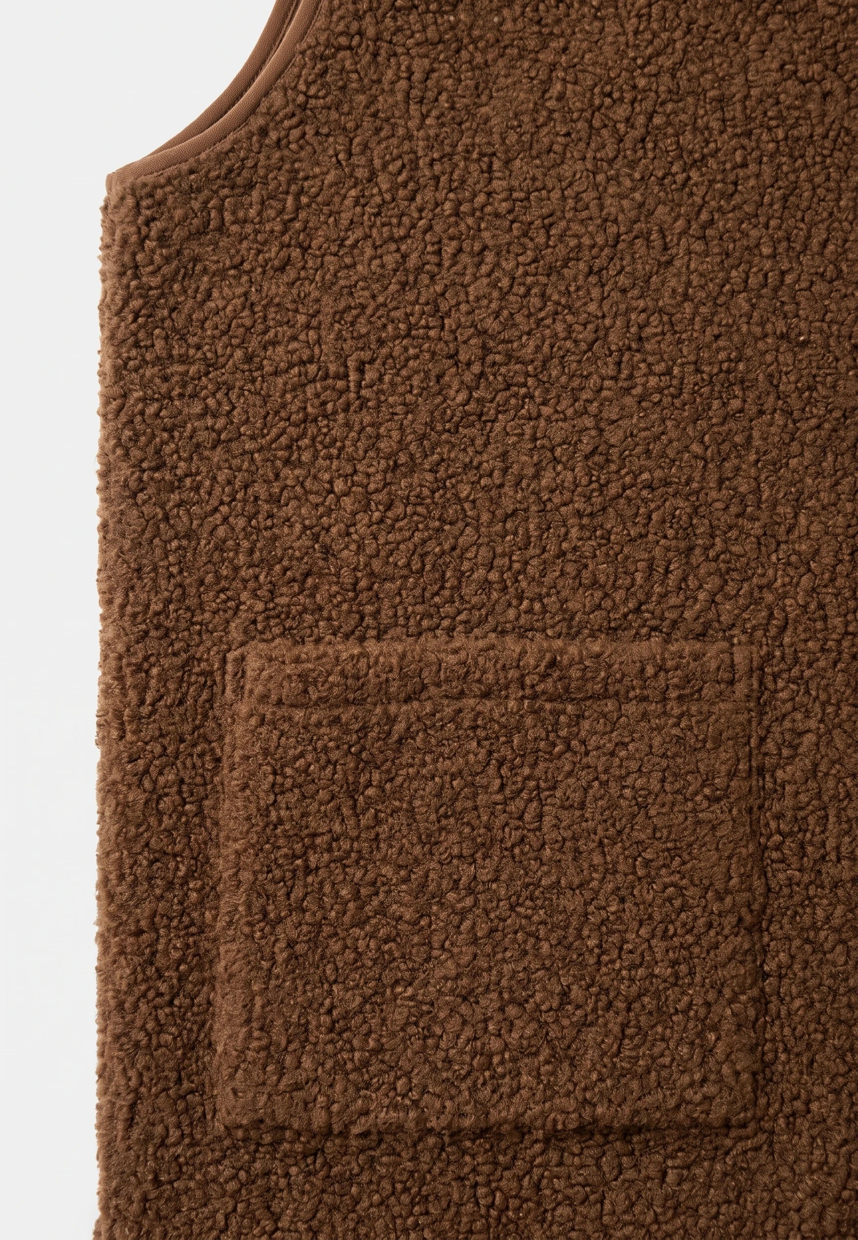 Avery boucle vest - Brown, fabric close up