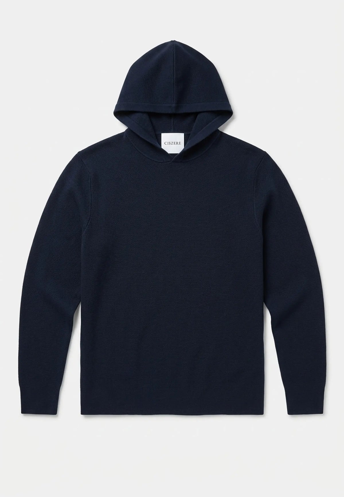Cedric knitted hoodie - Navy, on model