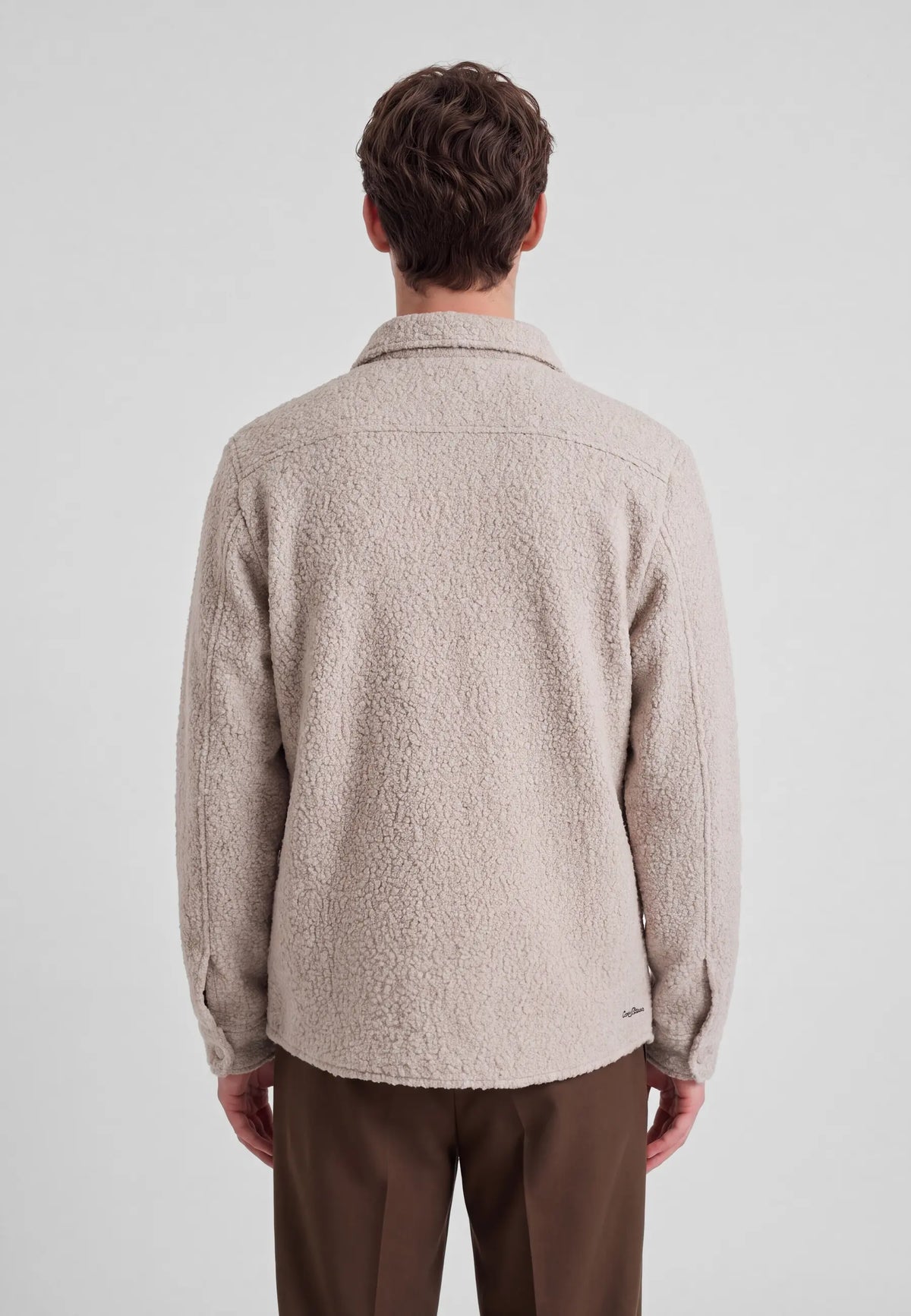 Dani Boucle overshirt - Beige, back view on model