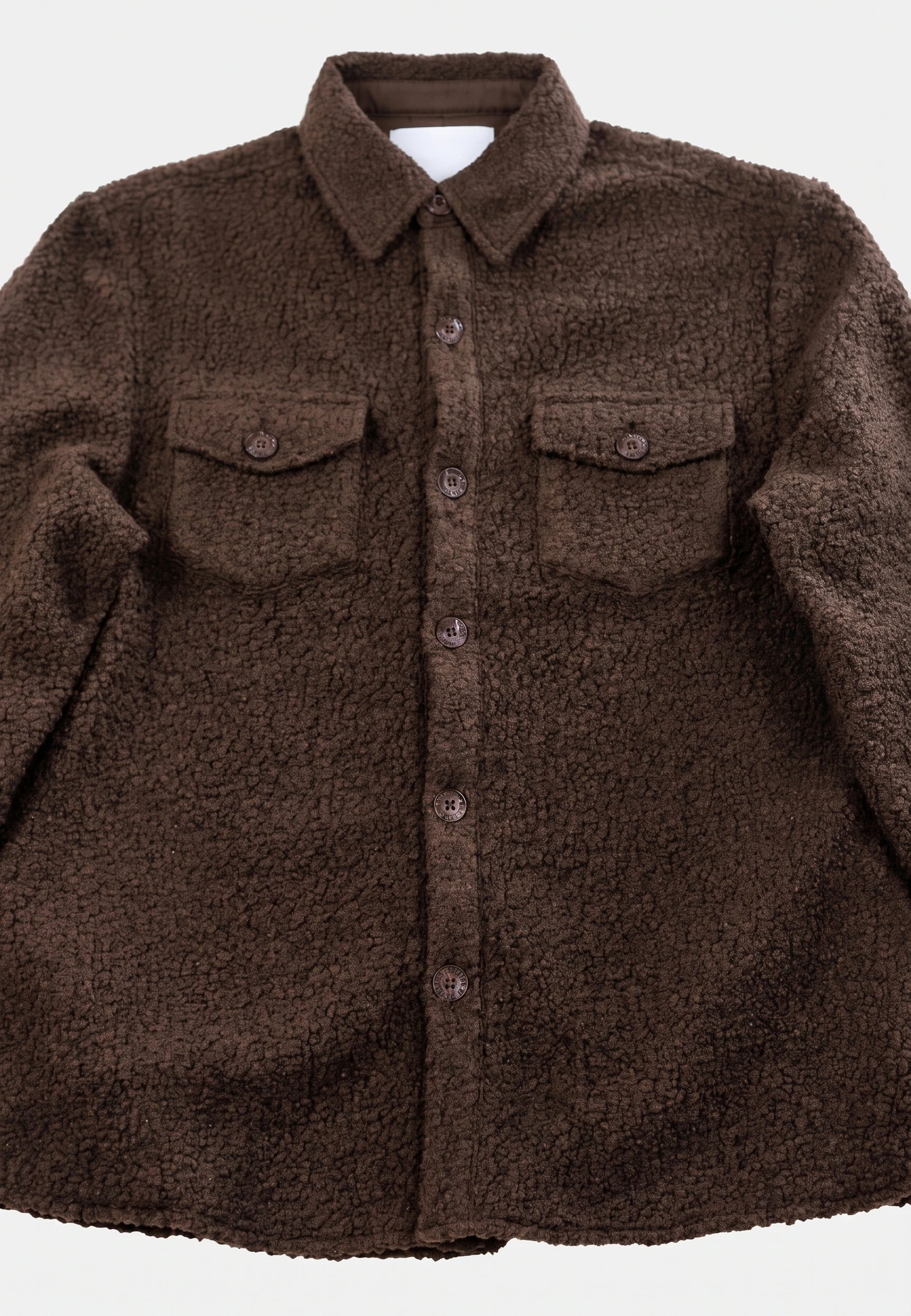 Dani boucle overshirt - Brown, fabric close up