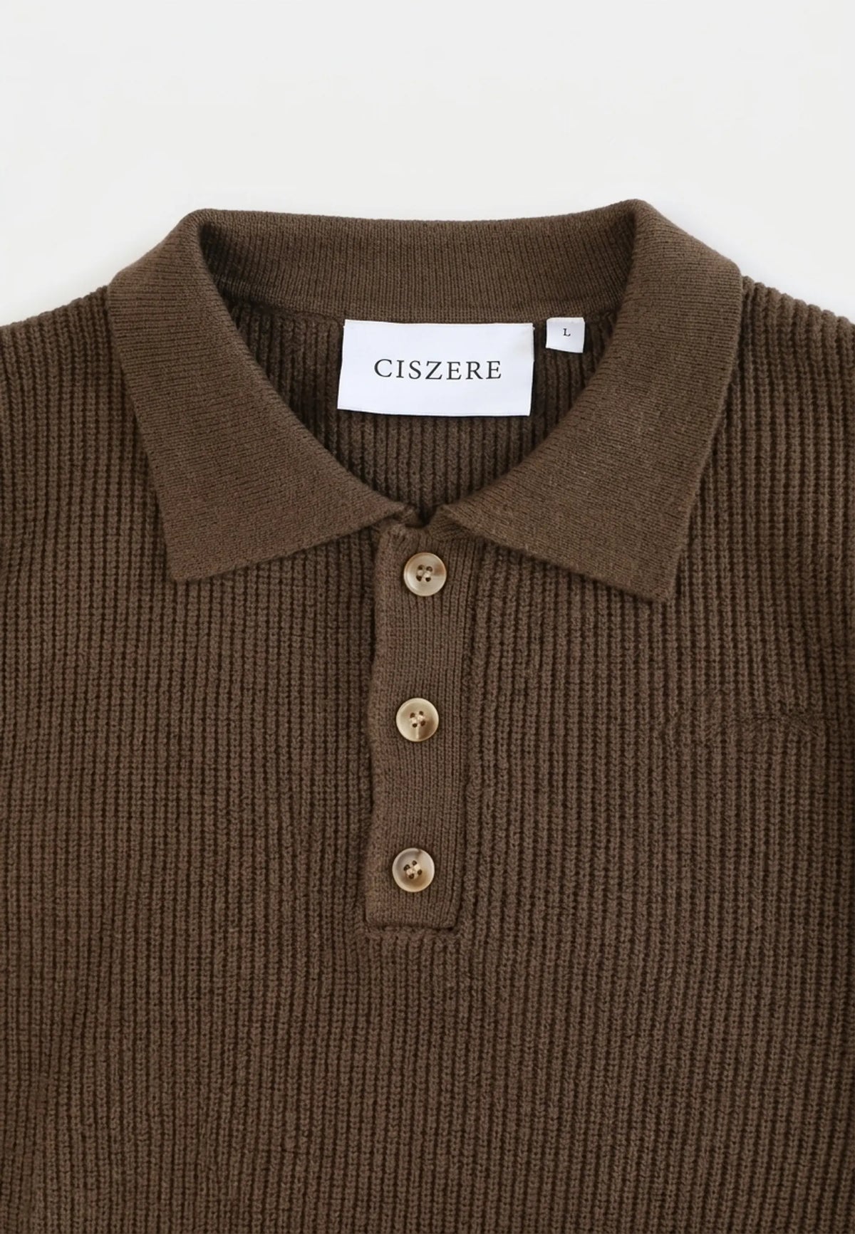 Derek knitted polo - Brown, on model