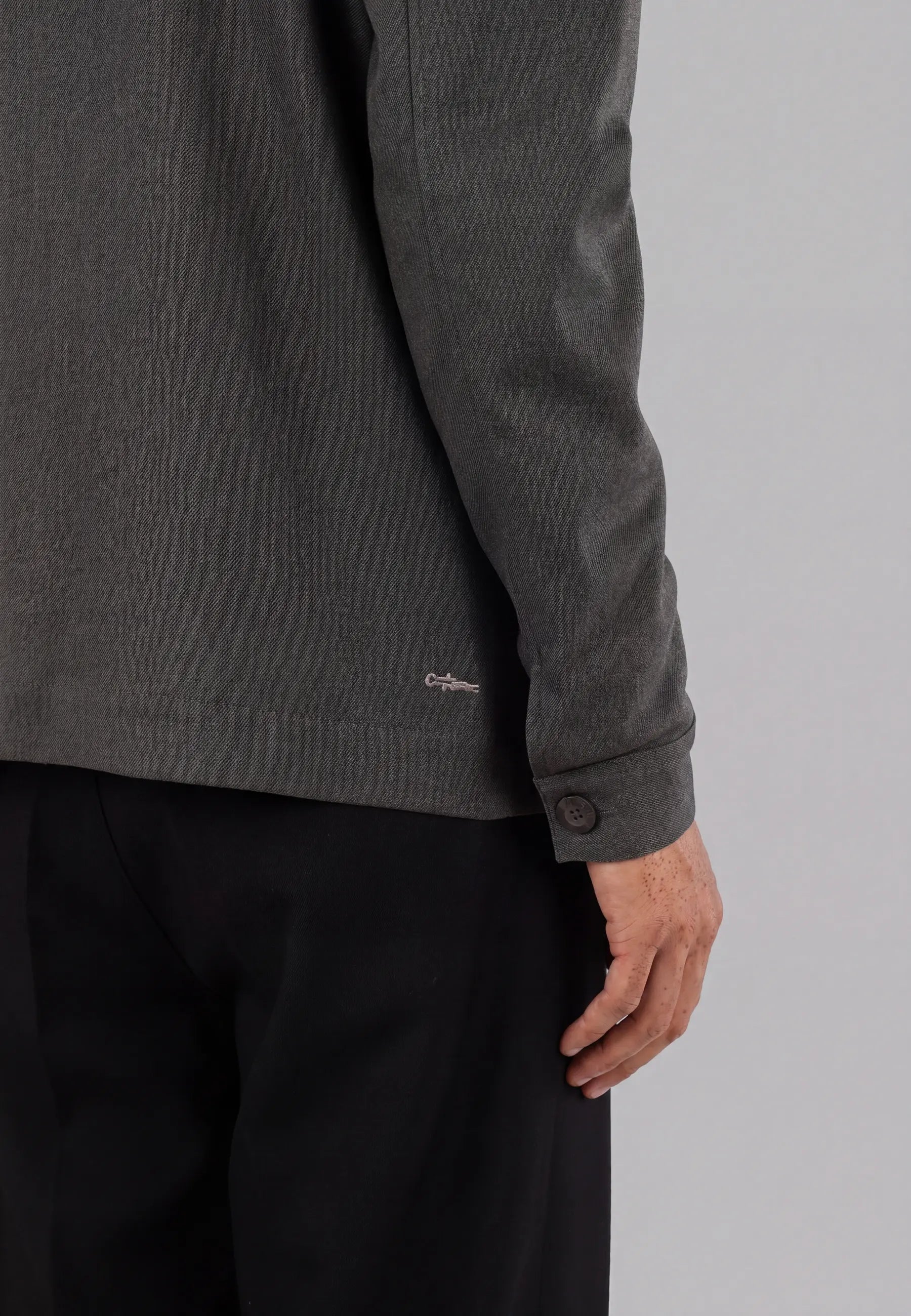 Elis heavy overshirt - Dark grey, detail view