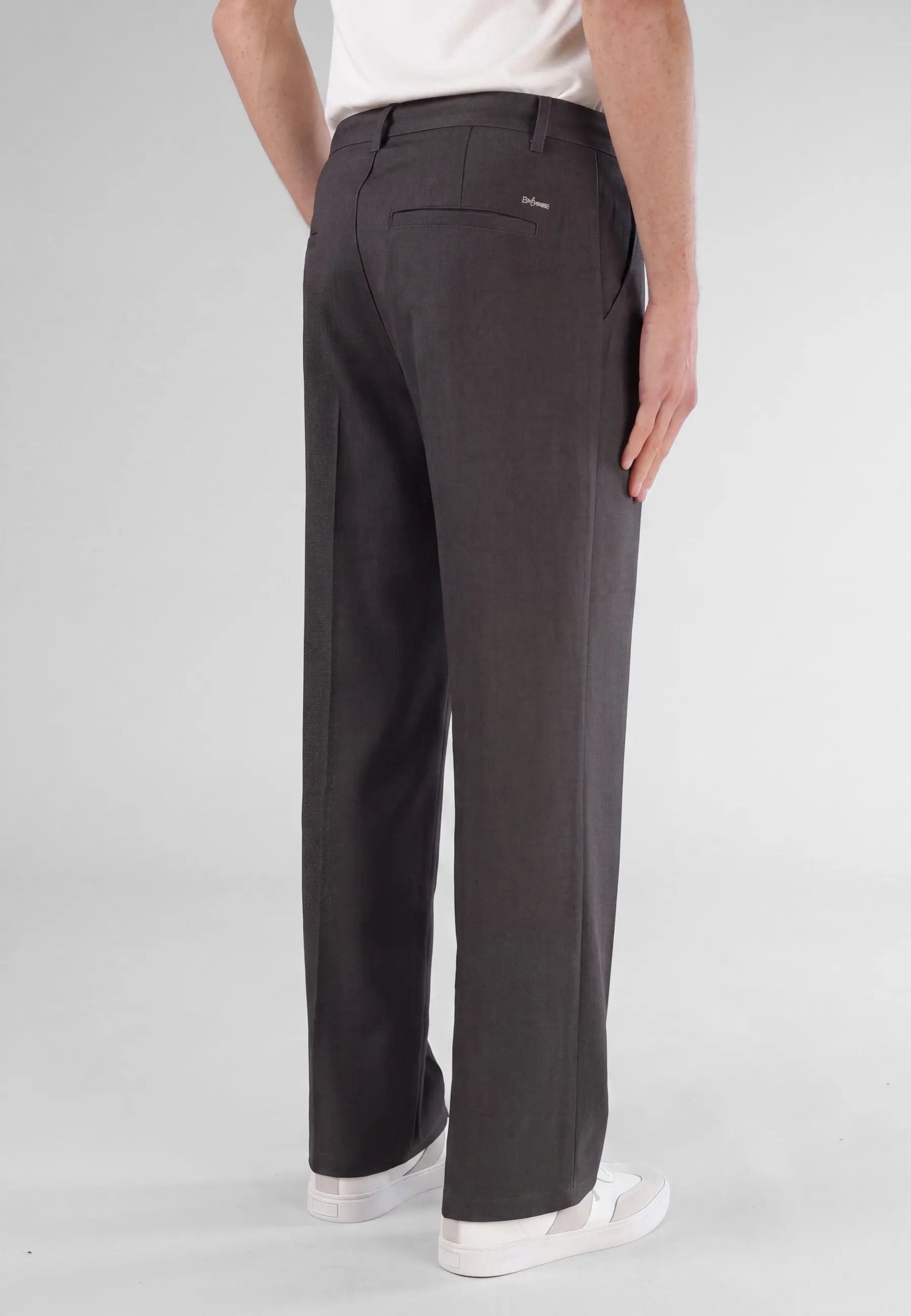Ethan Heavy Relaxed Fit trousers - Dark grey, back view on model