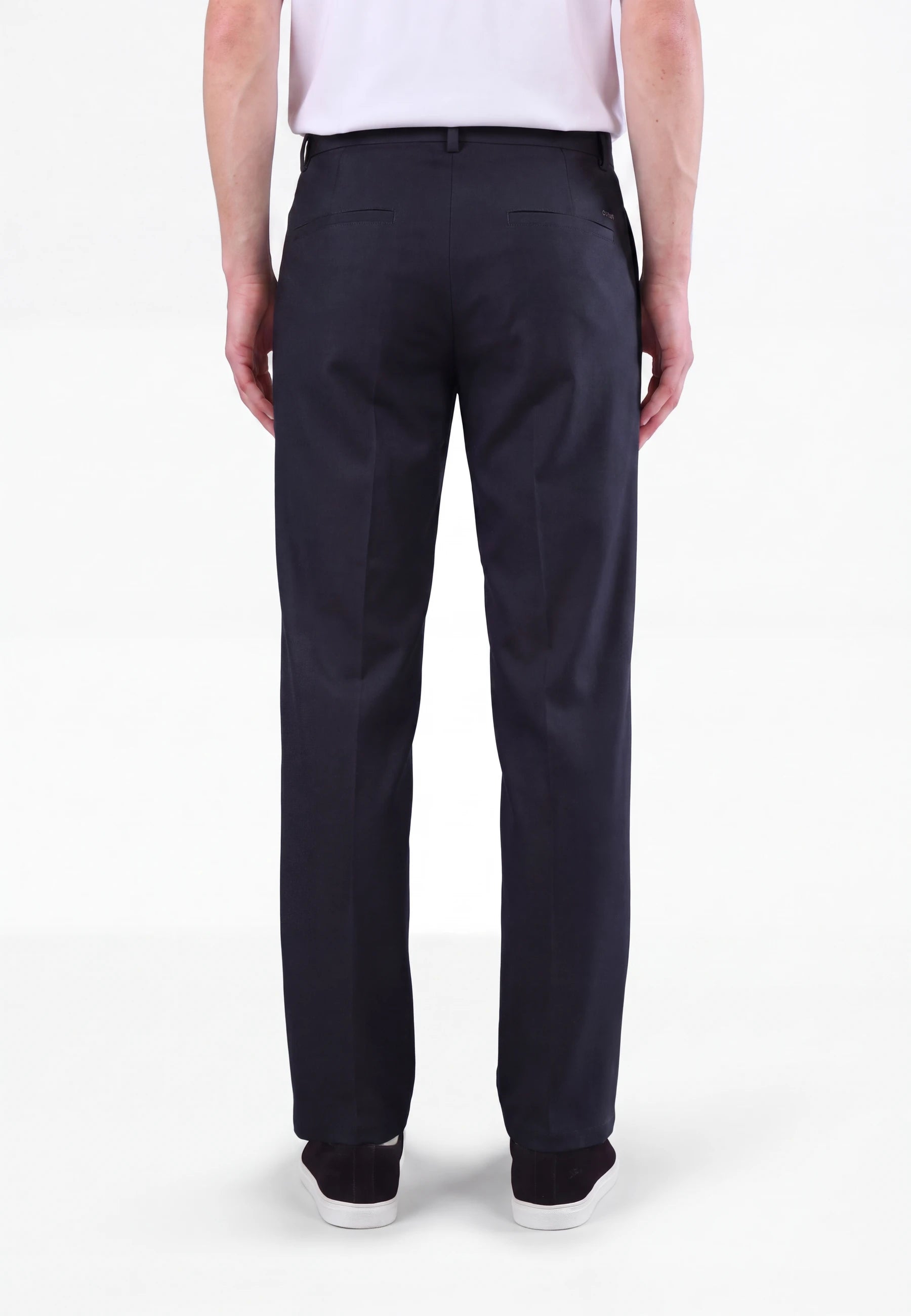Ethan Heavy Relaxed Fit trousers - Deep navy, back view on model