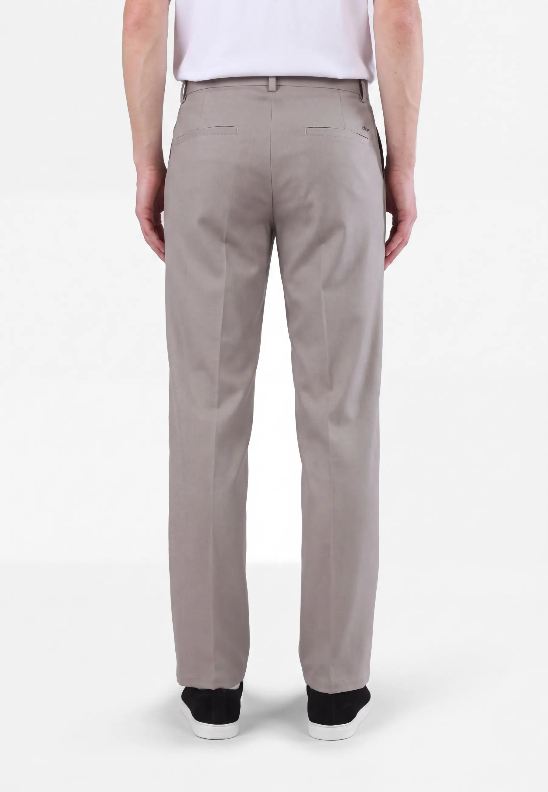 Ethan Heavy Relaxed Fit trousers - Dusty clay taupe, back view on model