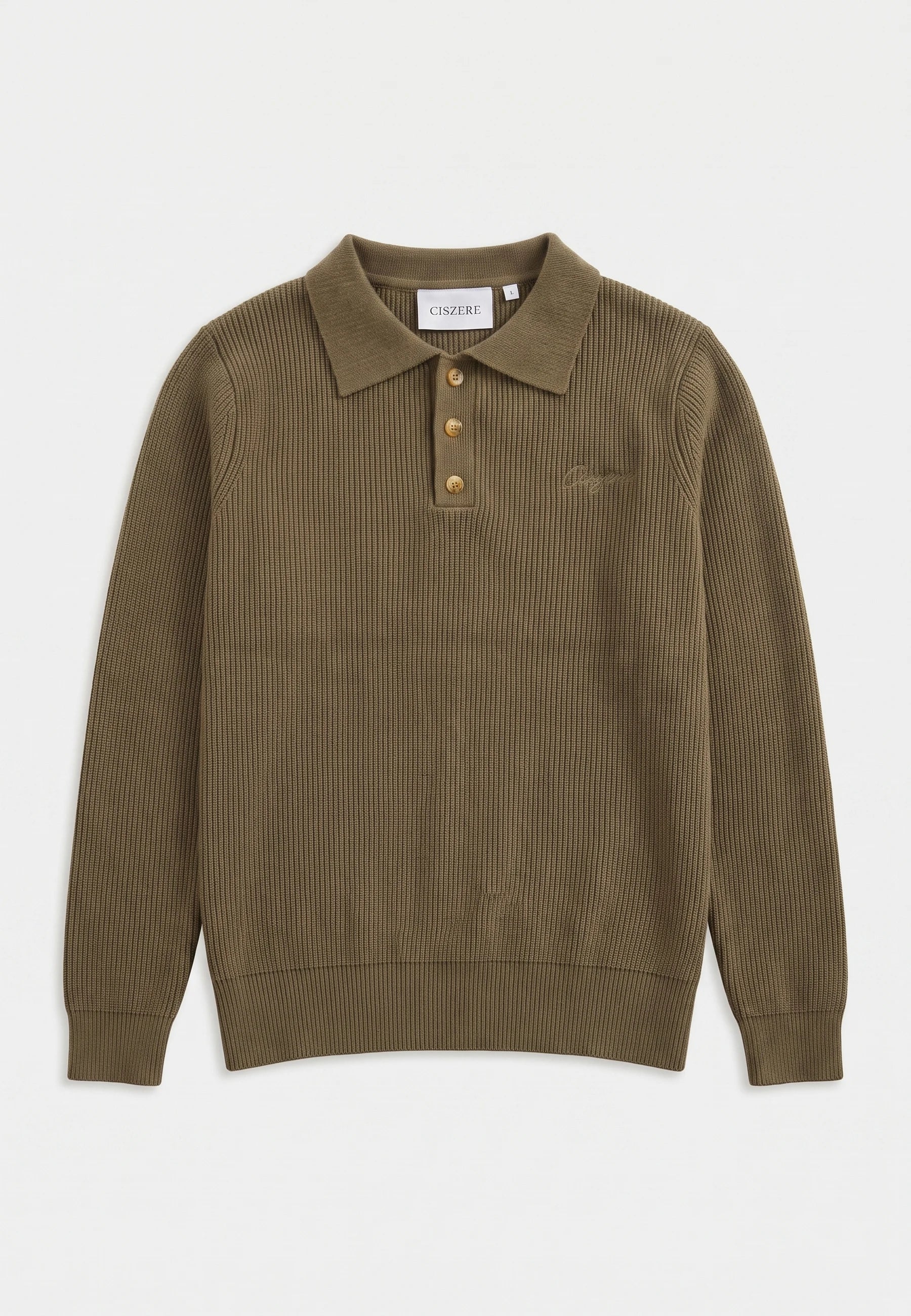 Derek knitted polo - Mocha brown