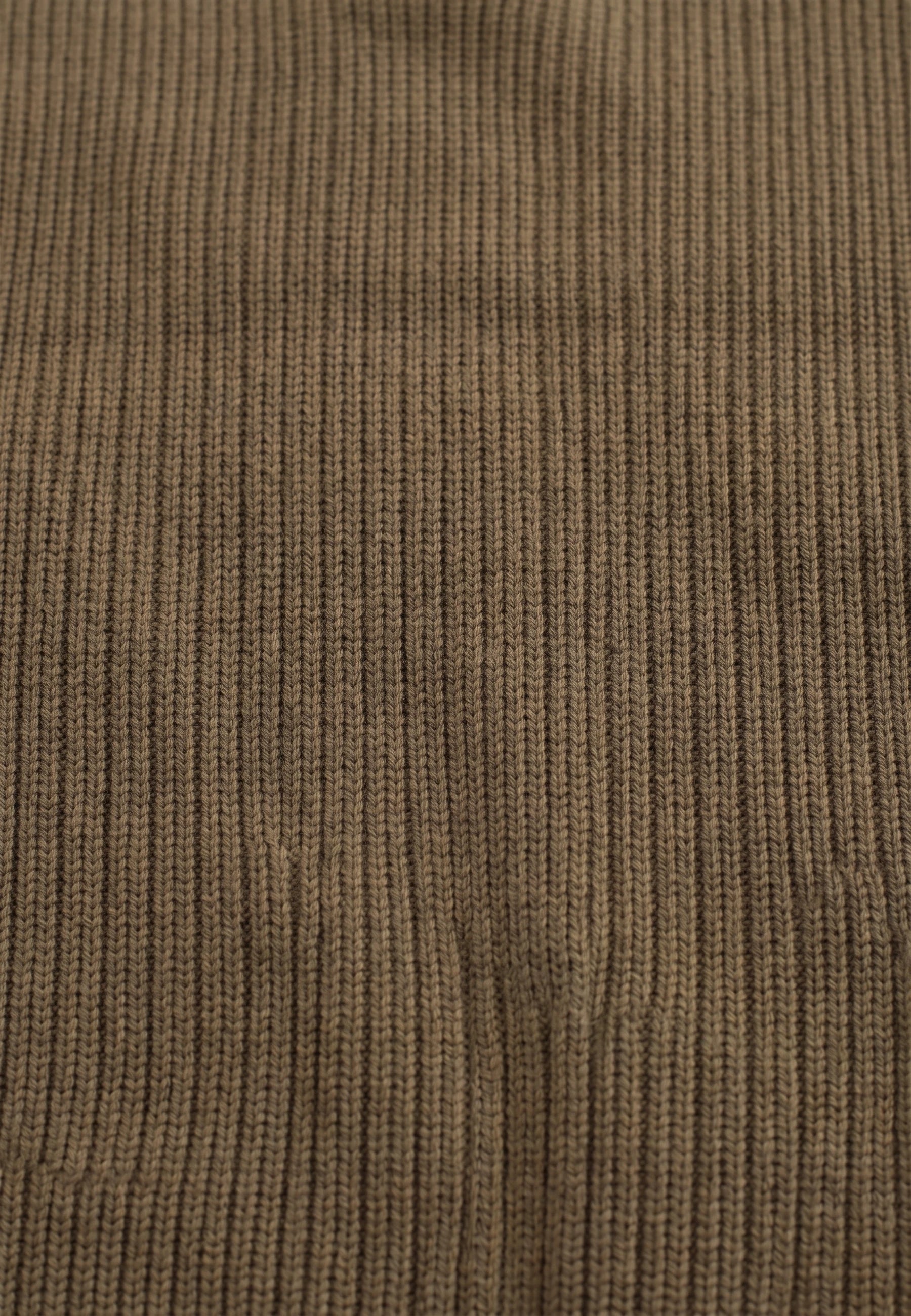 Derek knitted polo - Mocha brown