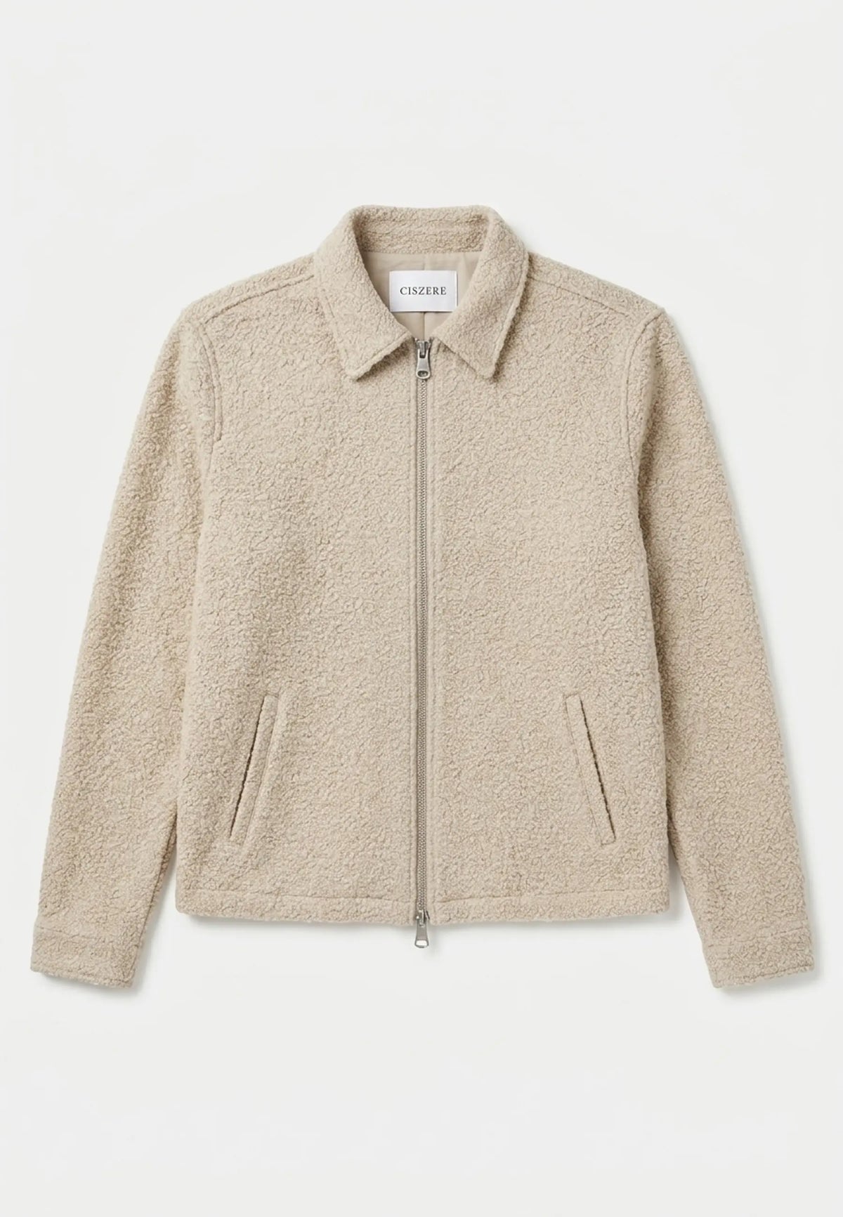 Fred boucle overshirt - Beige, flat lay