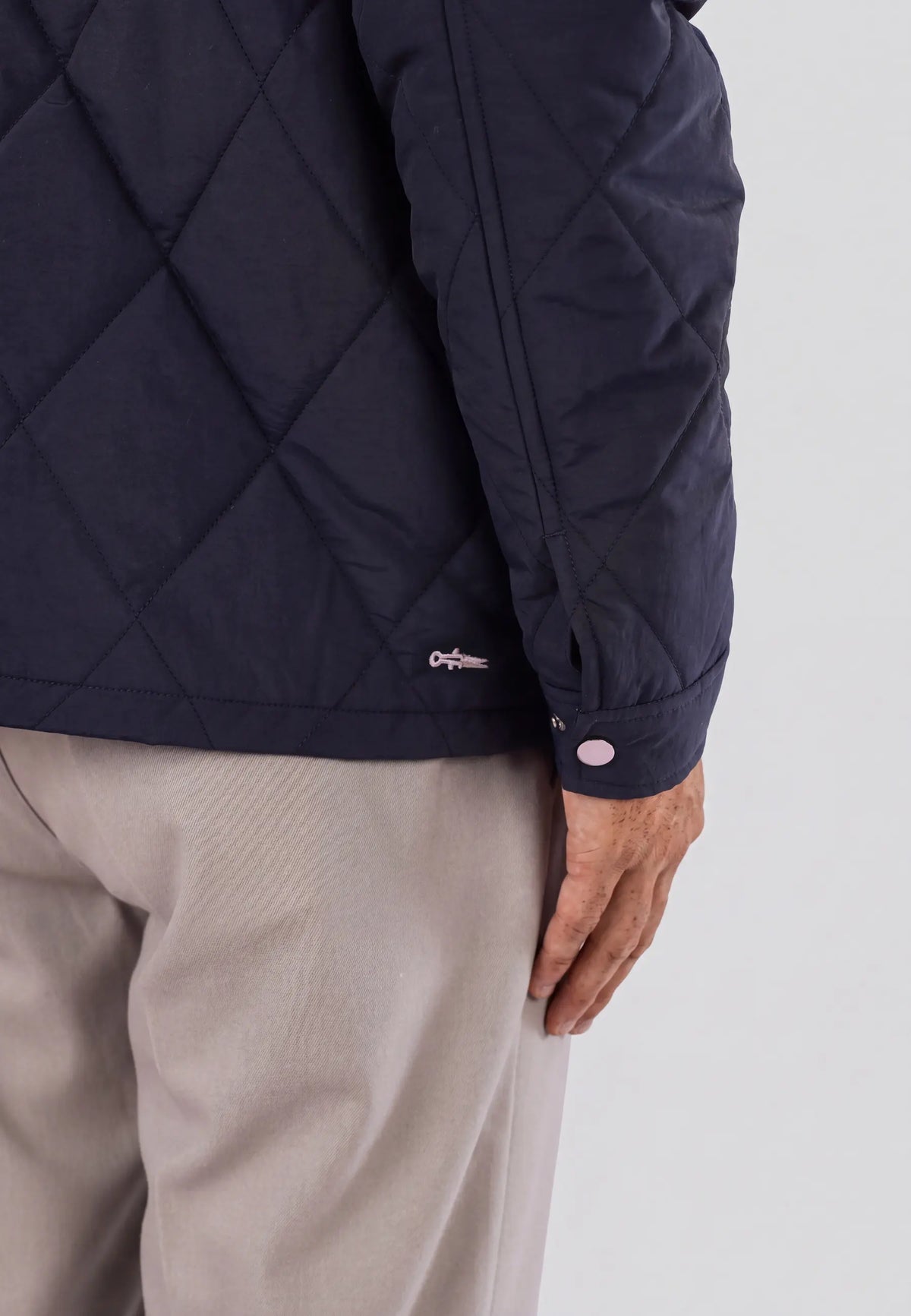 Jeff quilted shirt jacket - Navy, detail view