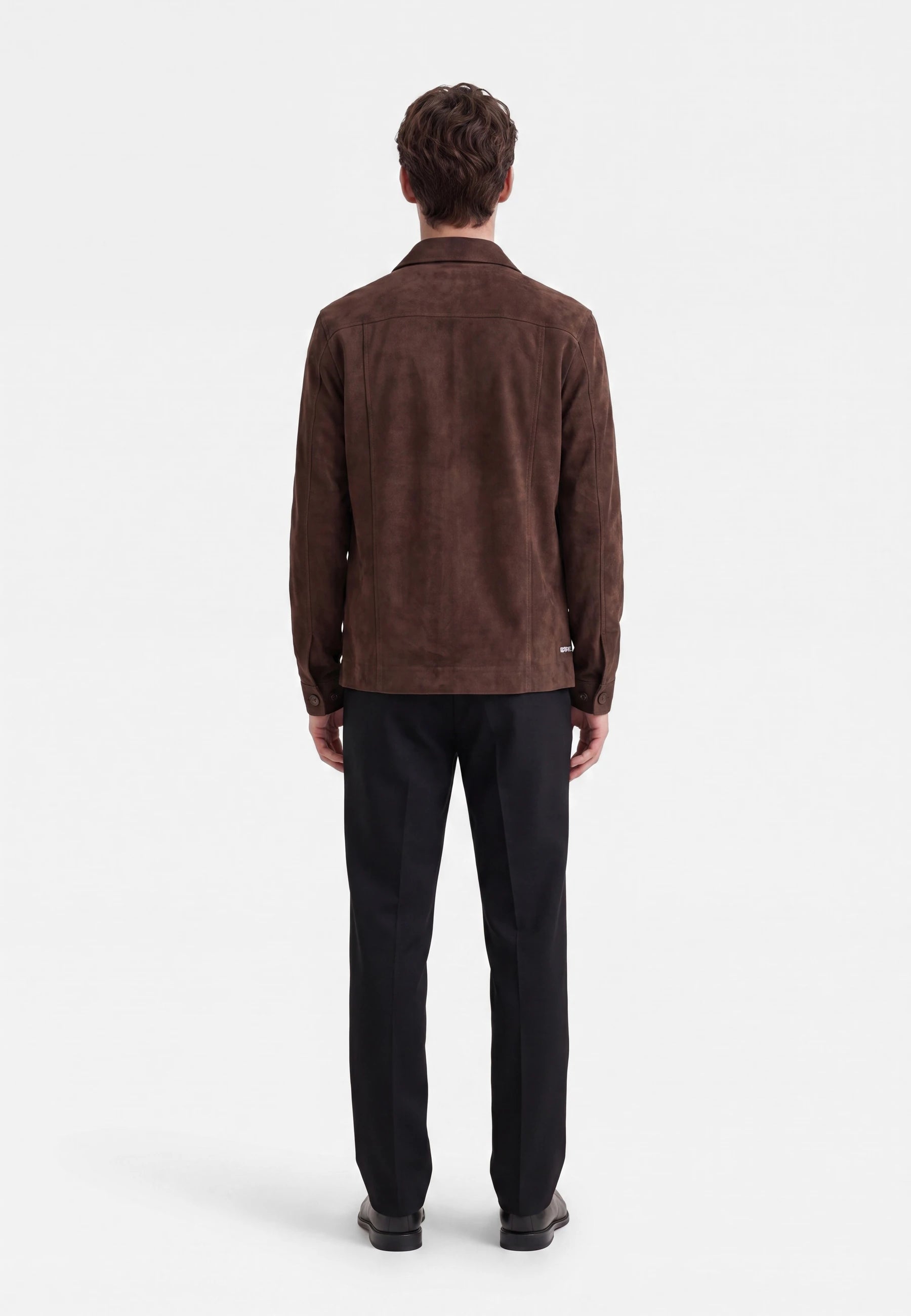 Nash vegan suede jacket - Java, back view on model