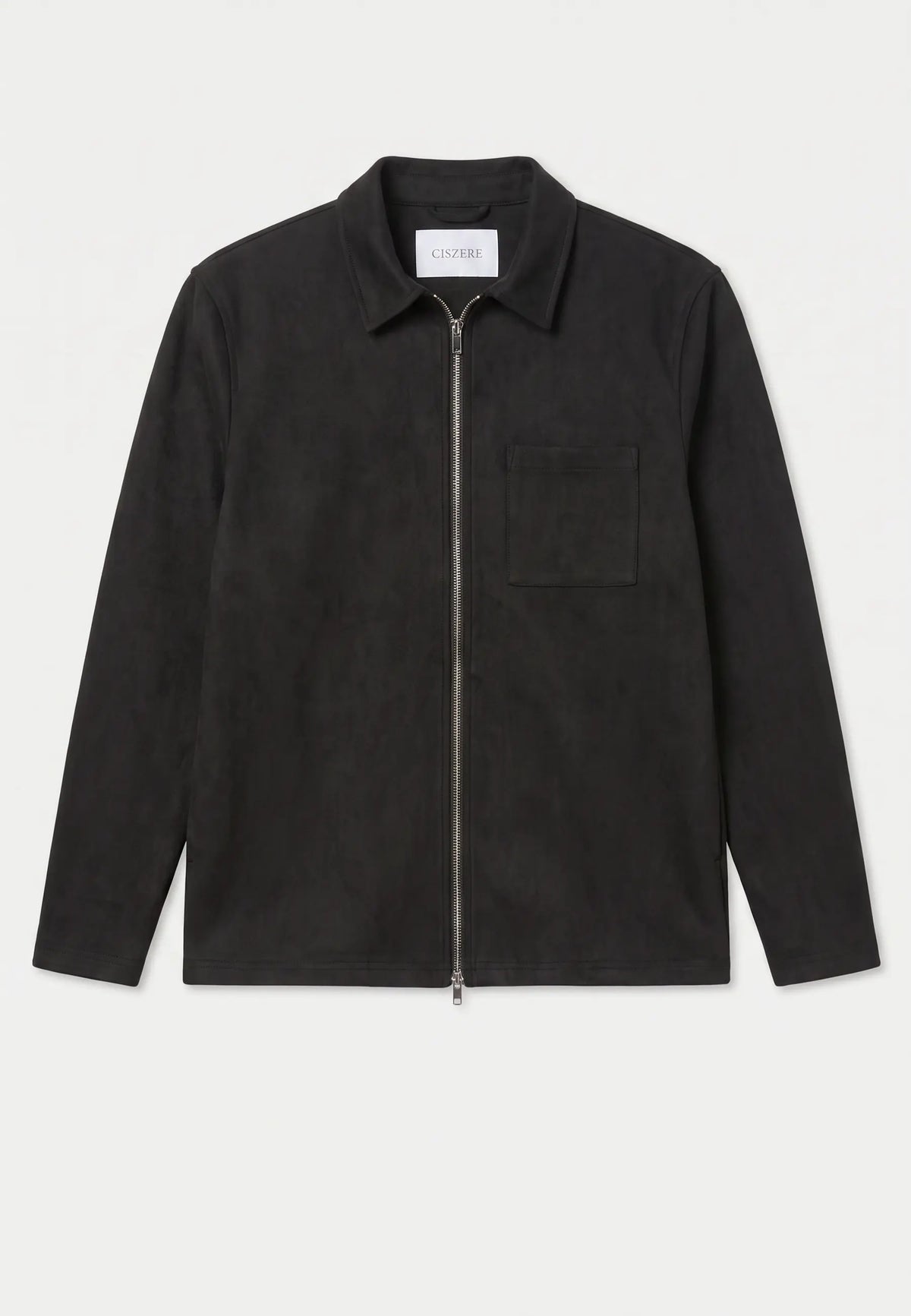 Neo vegan suede overshirt 2.0 - Black, flat lay