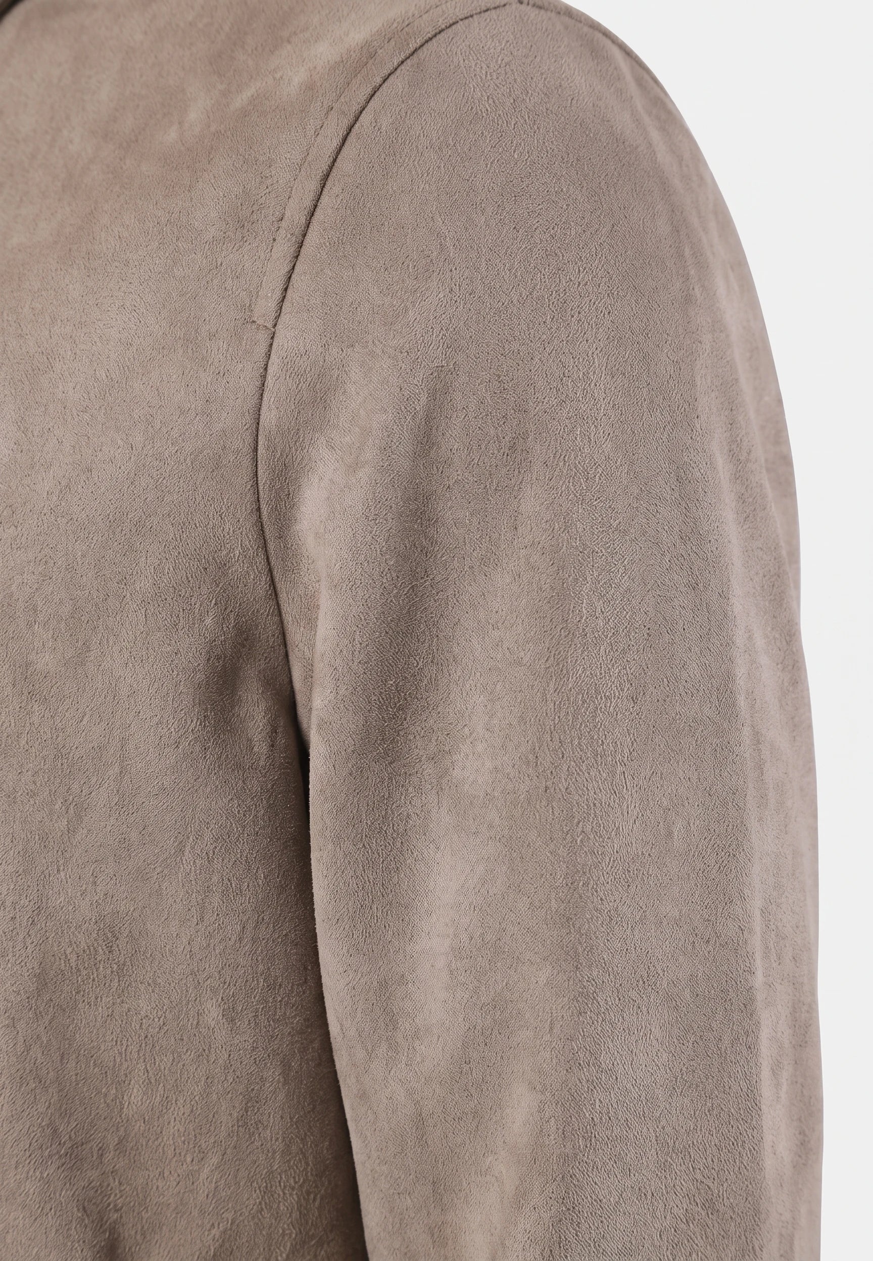Neo vegan suede overshirt 2.0 - Dusty clay taupe, fabric close up