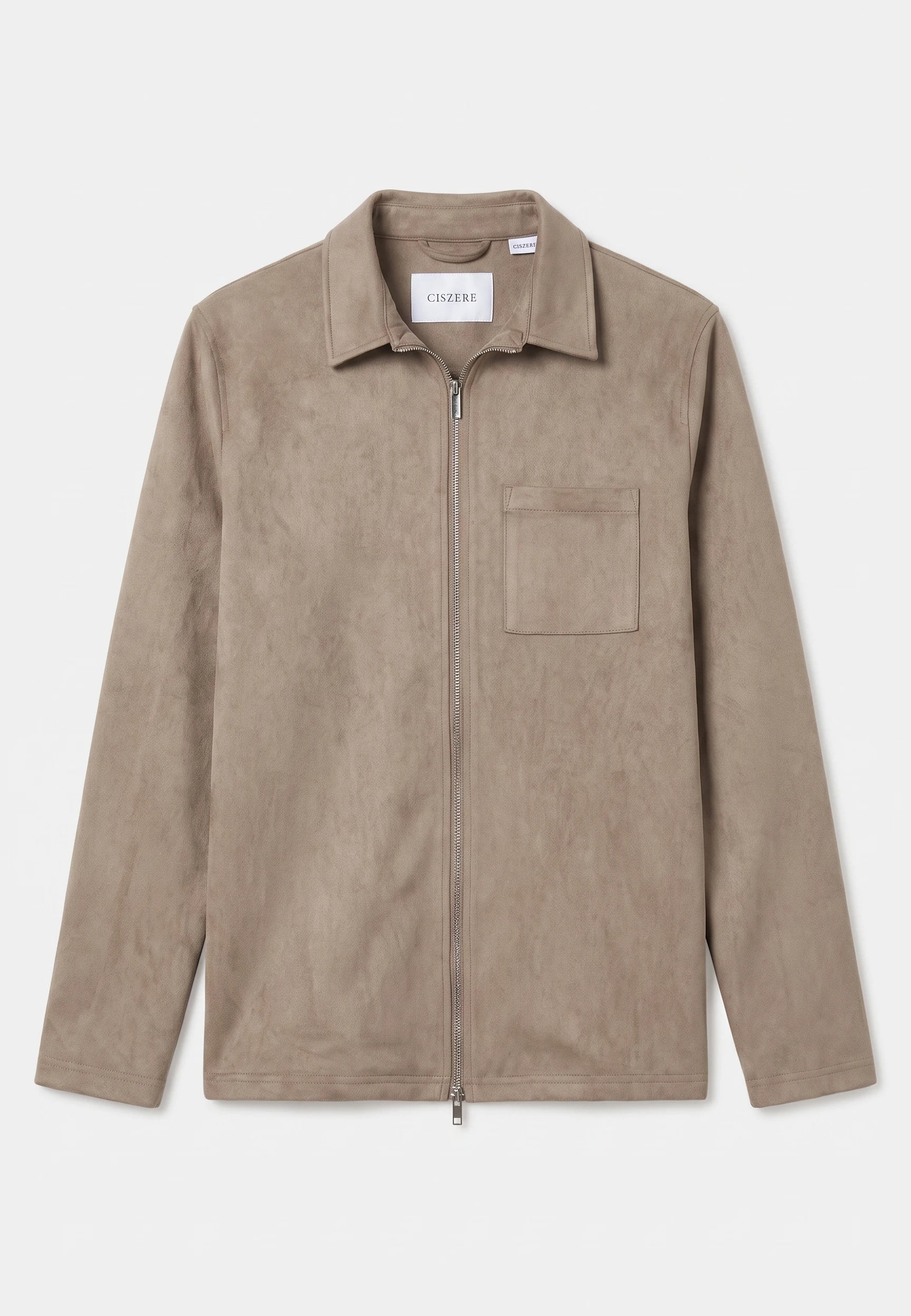 Neo vegan suede overshirt 2.0 - Dusty clay taupe, flat lay