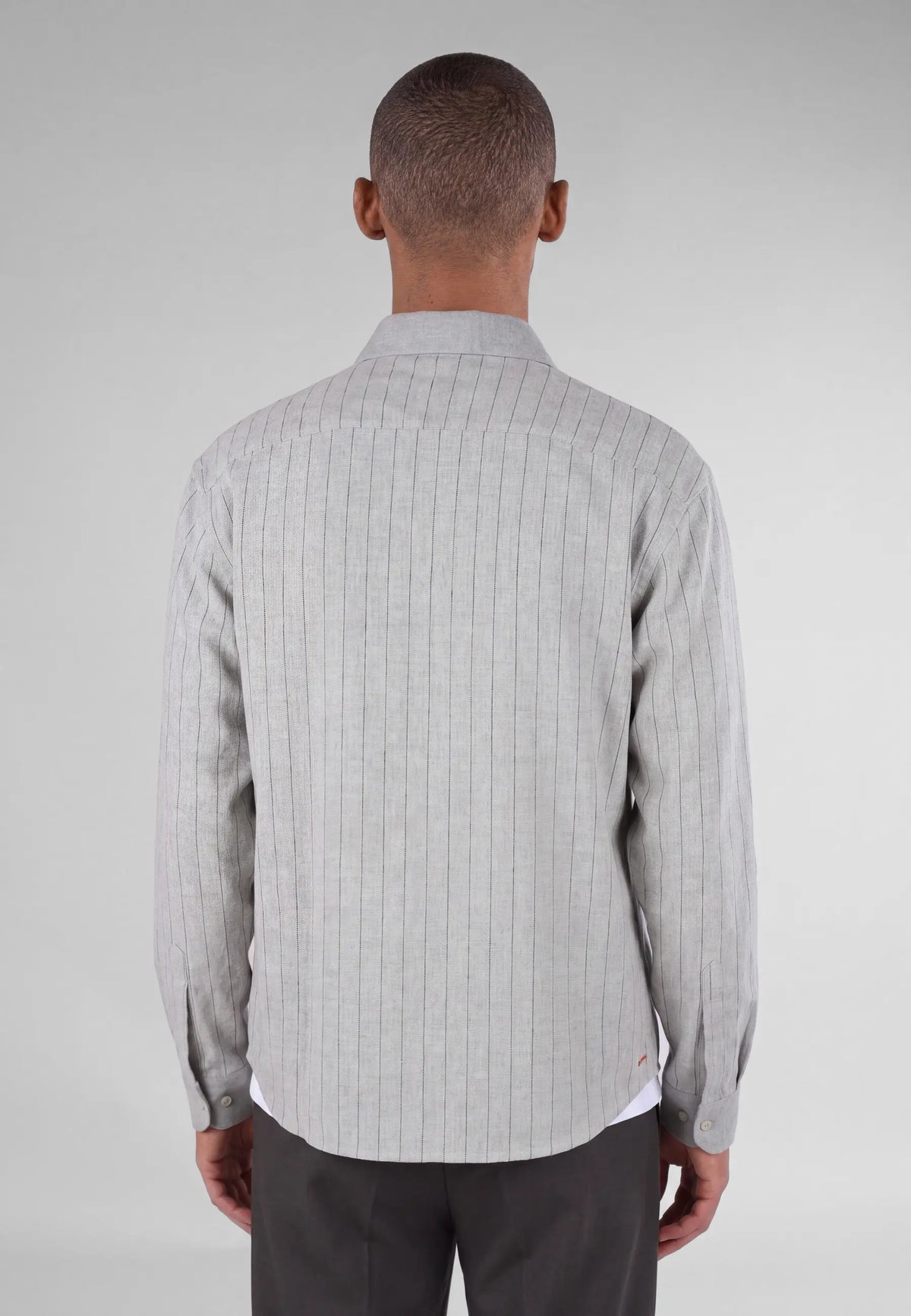 Patrick contrast shirt - Grey, back view on model
