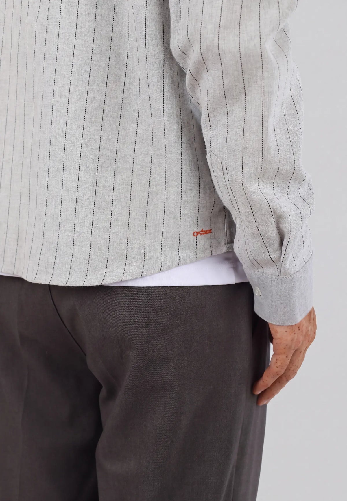 Patrick contrast shirt - Grey, detail view