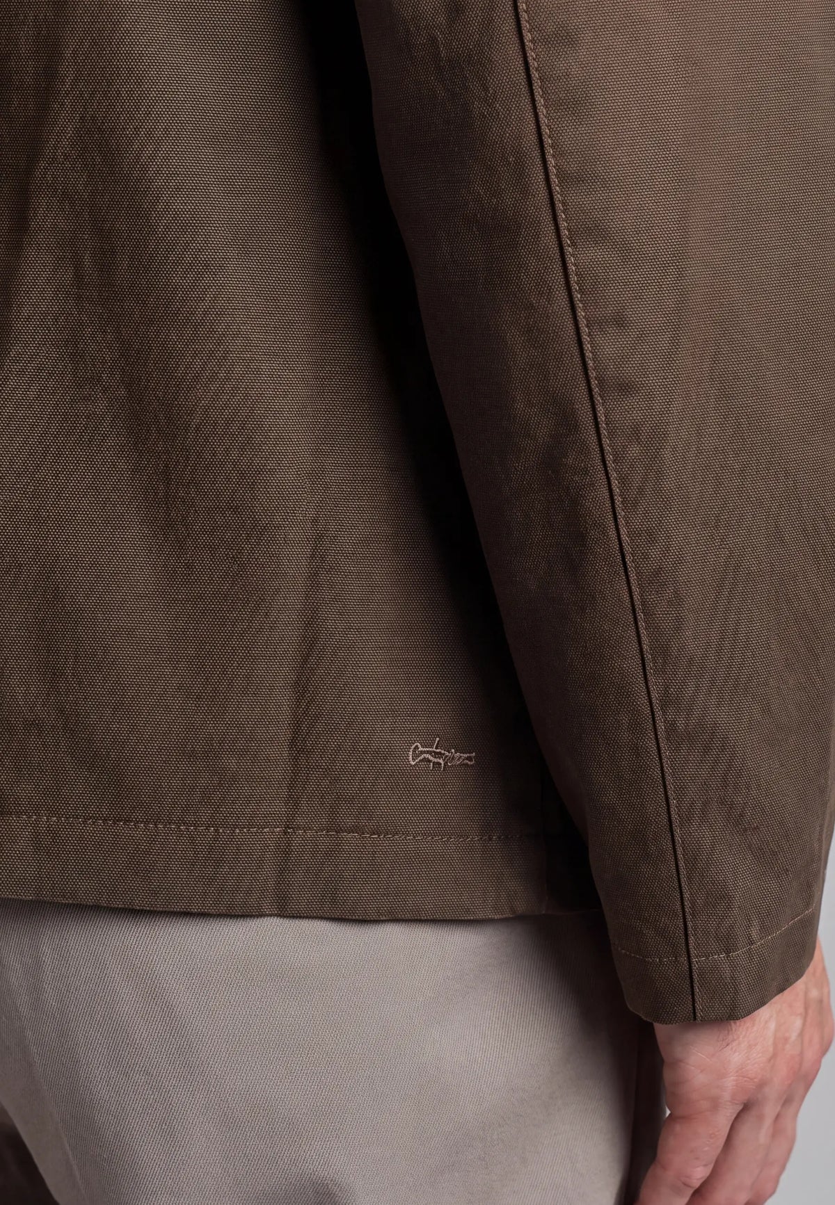 Roux washed canvas jacket - Brown, detail view