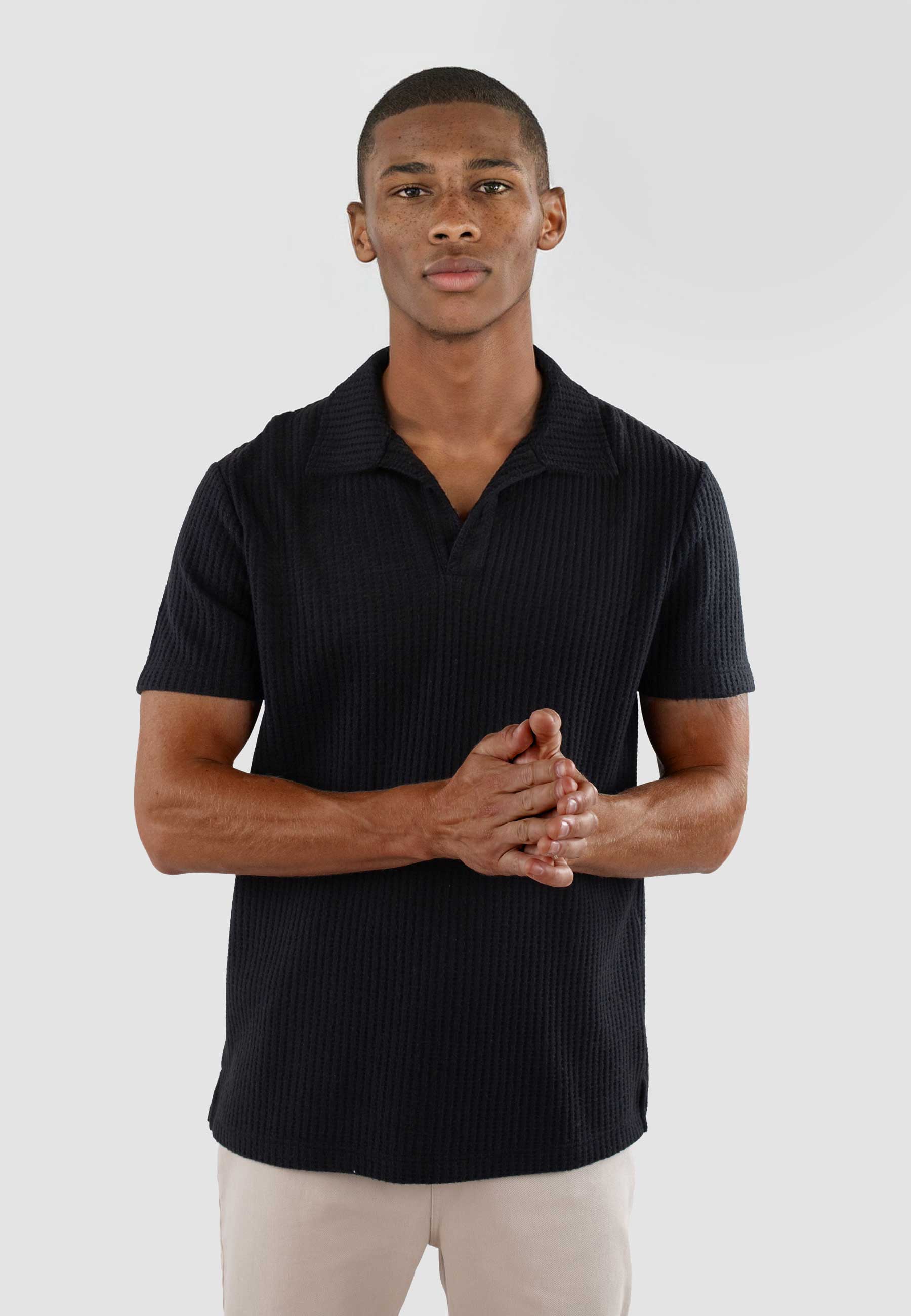 Nelson knitted polo - Black